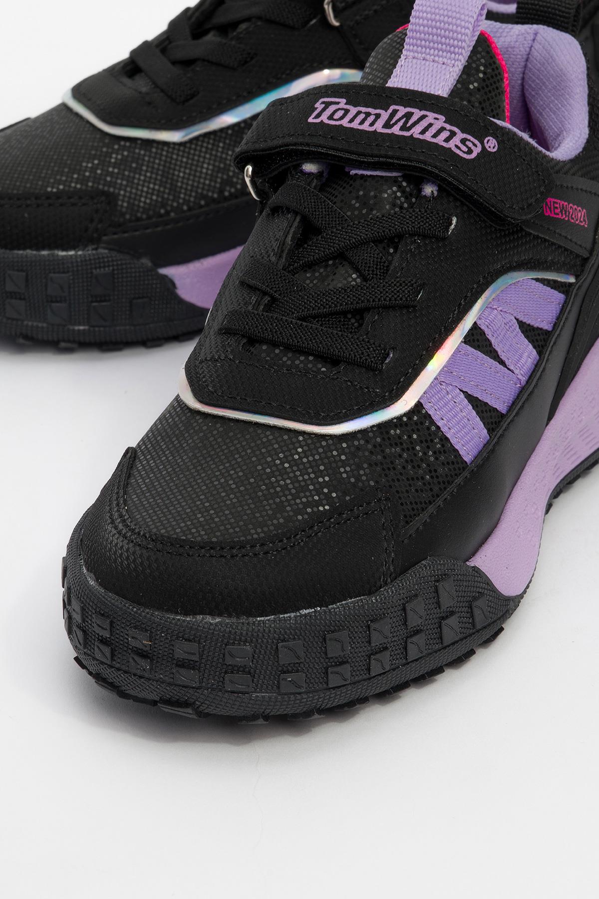 Çocuk Spor Ayakkabı SİYAH LİLA - Görsel 4