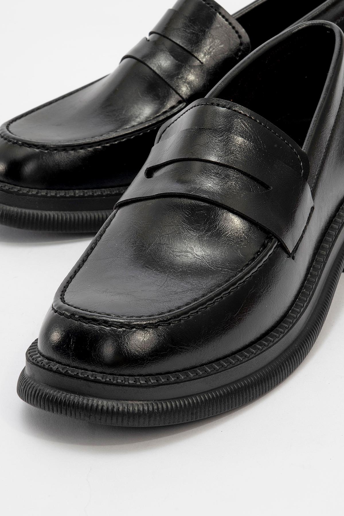 Kaydırmaz Kadın Günlük Ayakkabı SİYAH KIRIŞIK - Görsel 4