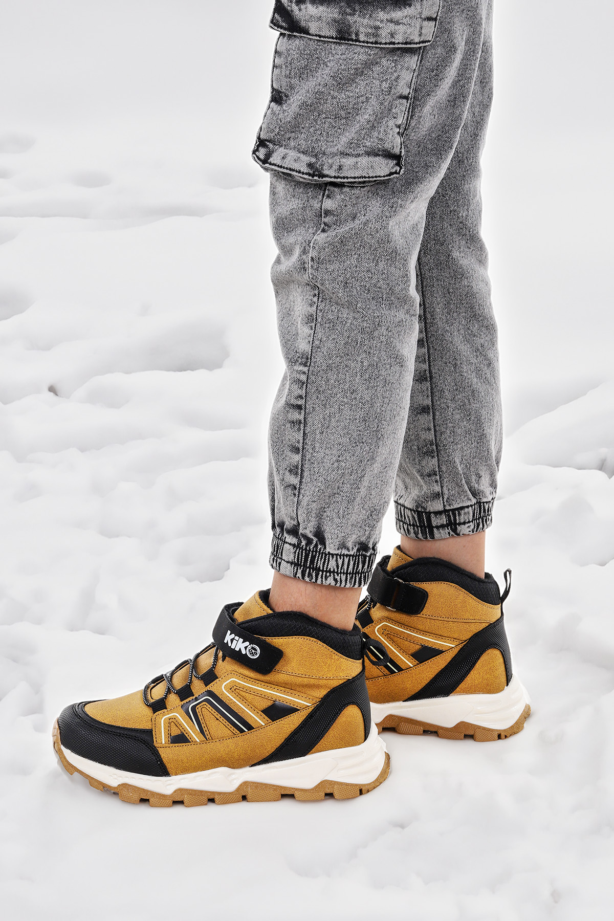 Kiko Kids Kcal Termo Taban Cırtlı Erkek Çocuk Spor Bot Ayakkabı Camel - Görsel 3