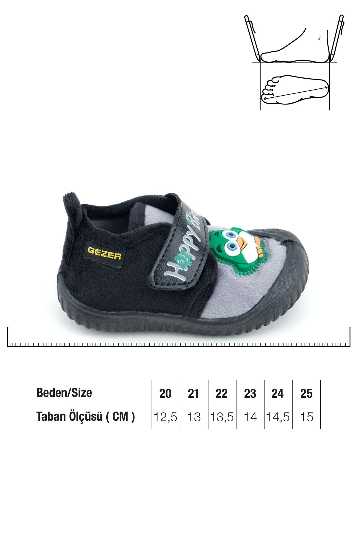 Kışlık Cırtlı Ayarlanabilir Rahat Taban Happy Birds Bebe Erkek Panduf Ayakkabı - Görsel 8
