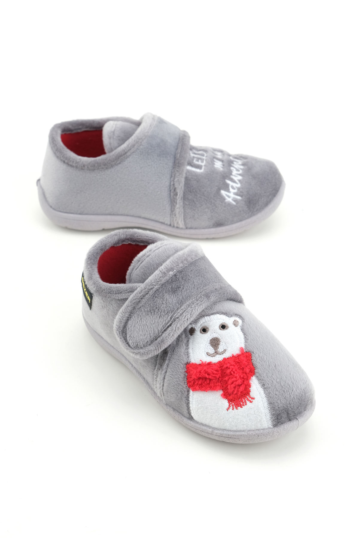 Kışlık Cırtlı Ayarlanabilir Rahat Taban Erkek Çocuk Panduf Ayakkabı - Görsel 2