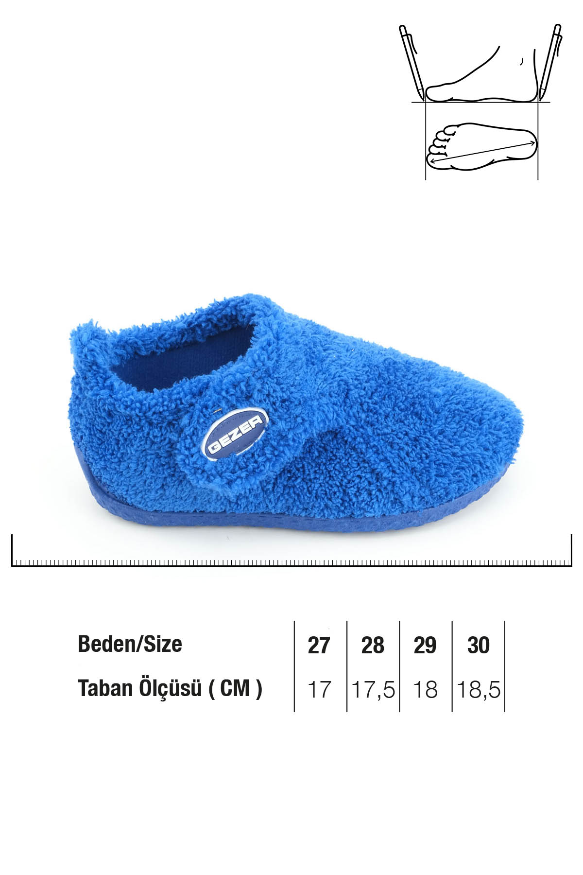 Erkek Çocuk Kışlık Tek Cırtlı Ayarlanabilir PVC Taban Ev Okul Kreş Panduf - Görsel 3