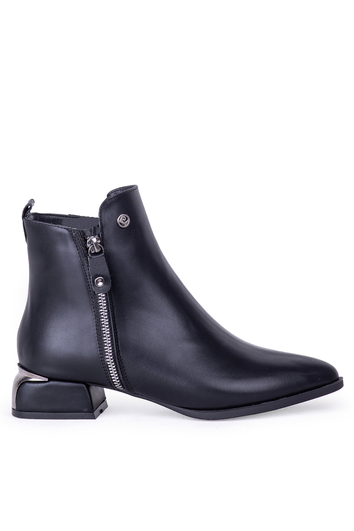 54020 Kadın Günlük Fermuarlı Yarım Bot Siyah Cilt - Görsel 2