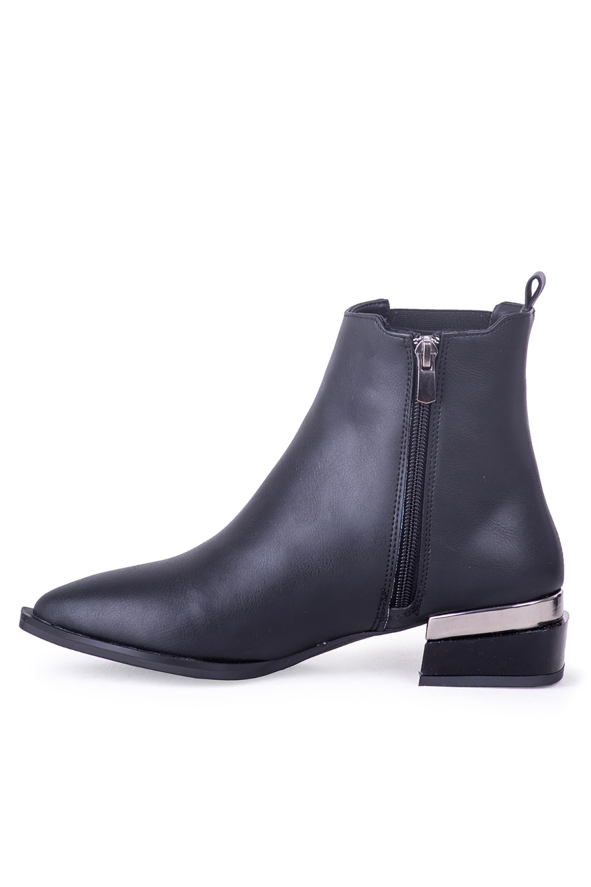 54006 Kadın Fermuarlı Kışlık Bot Siyah - Görsel 5