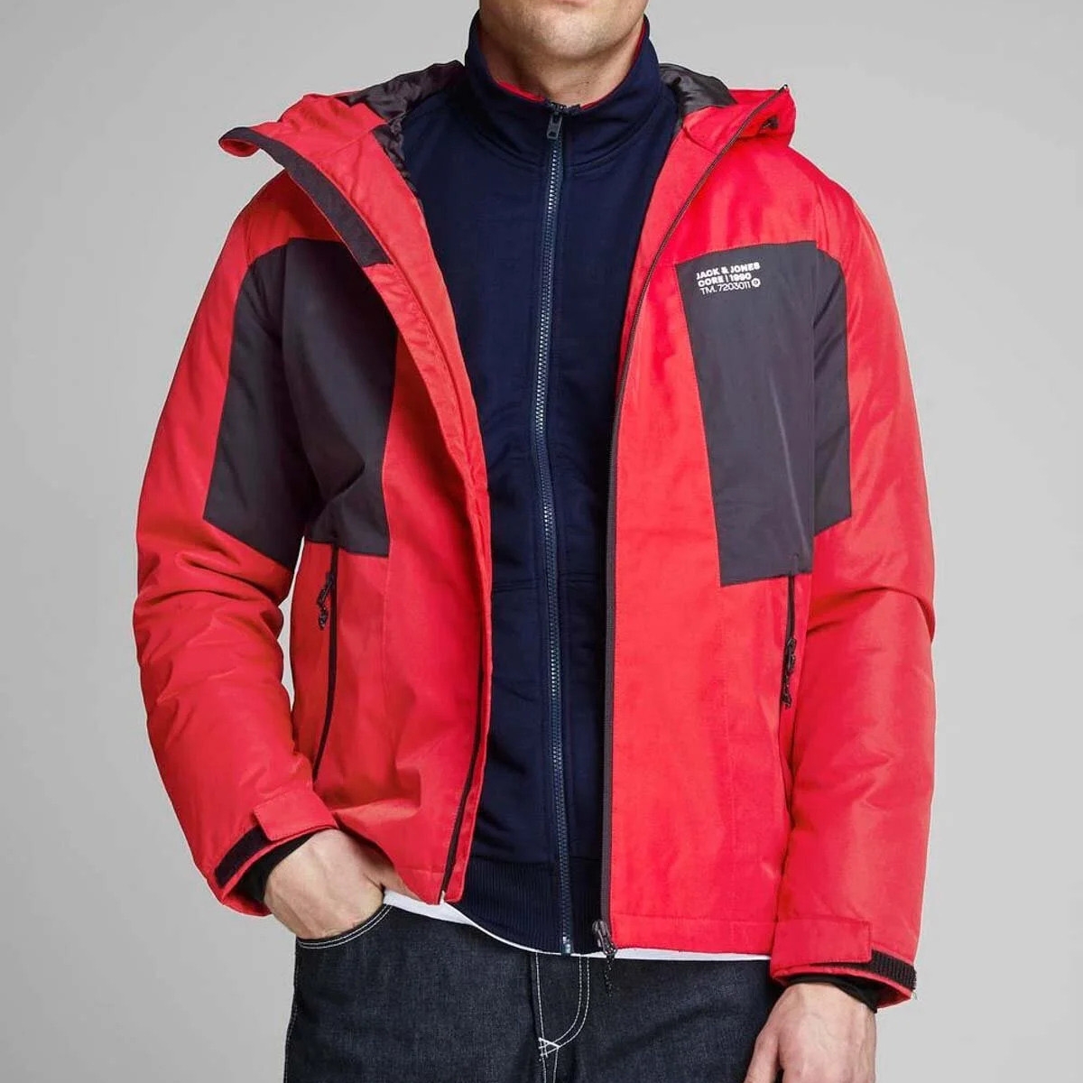 Erkek Jcobest Kapüşonlu Softshell Ceket Mont 12140297 Kırmızı