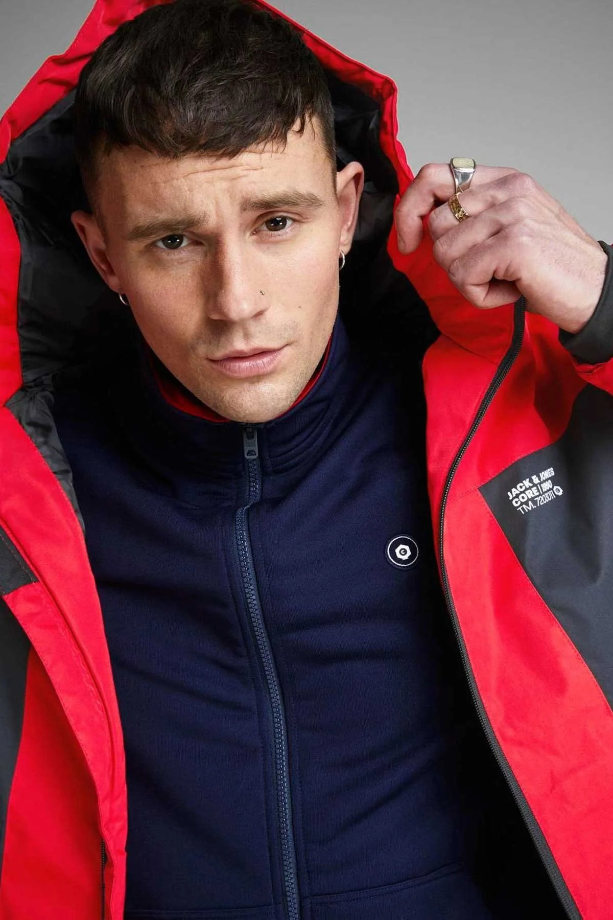 Erkek Jcobest Kapüşonlu Softshell Ceket Mont 12140297 Kırmızı