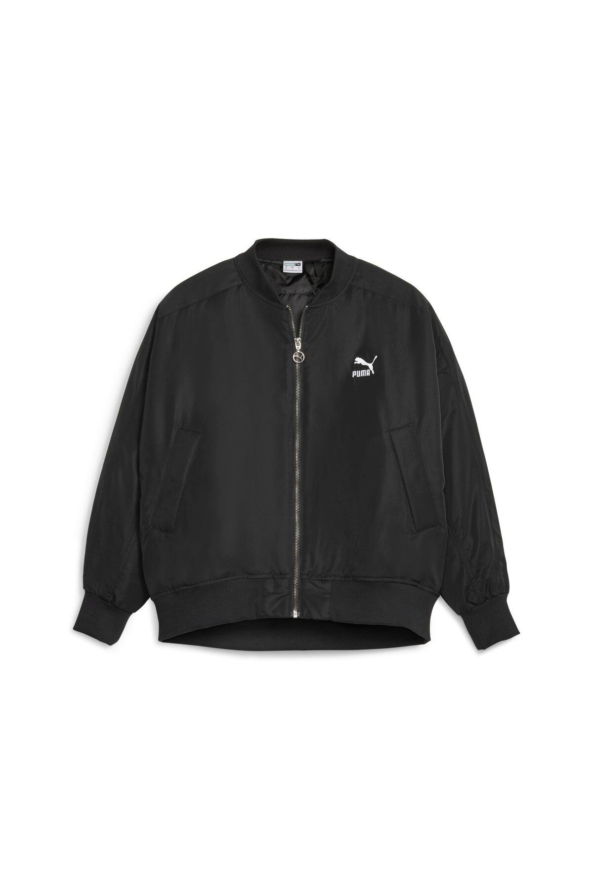 T7 Shiny Bomber  Kadın Siyah Sweatshirt