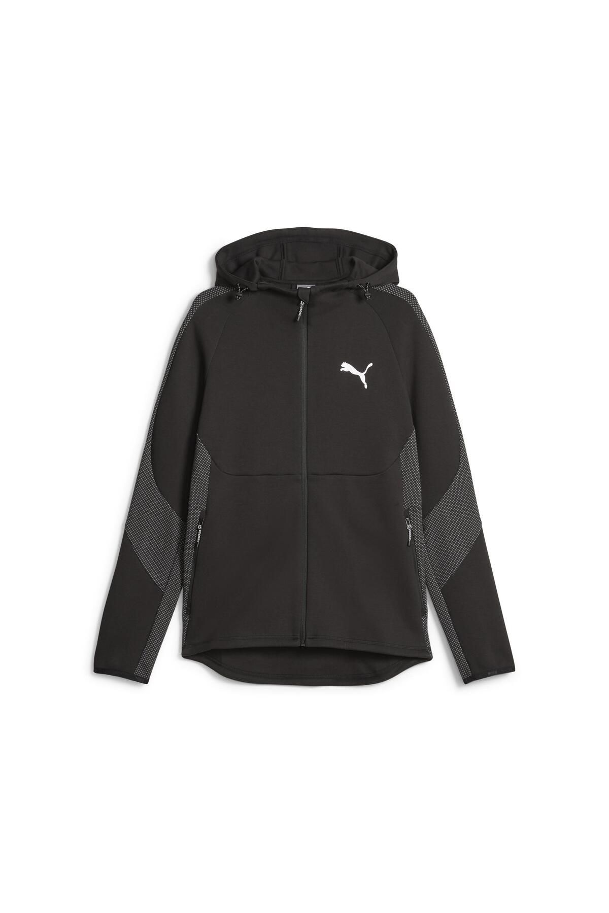 EVOSTRIPE Full-Zip Hoodie Erkek Siyah S-XXL  Sweatshirt