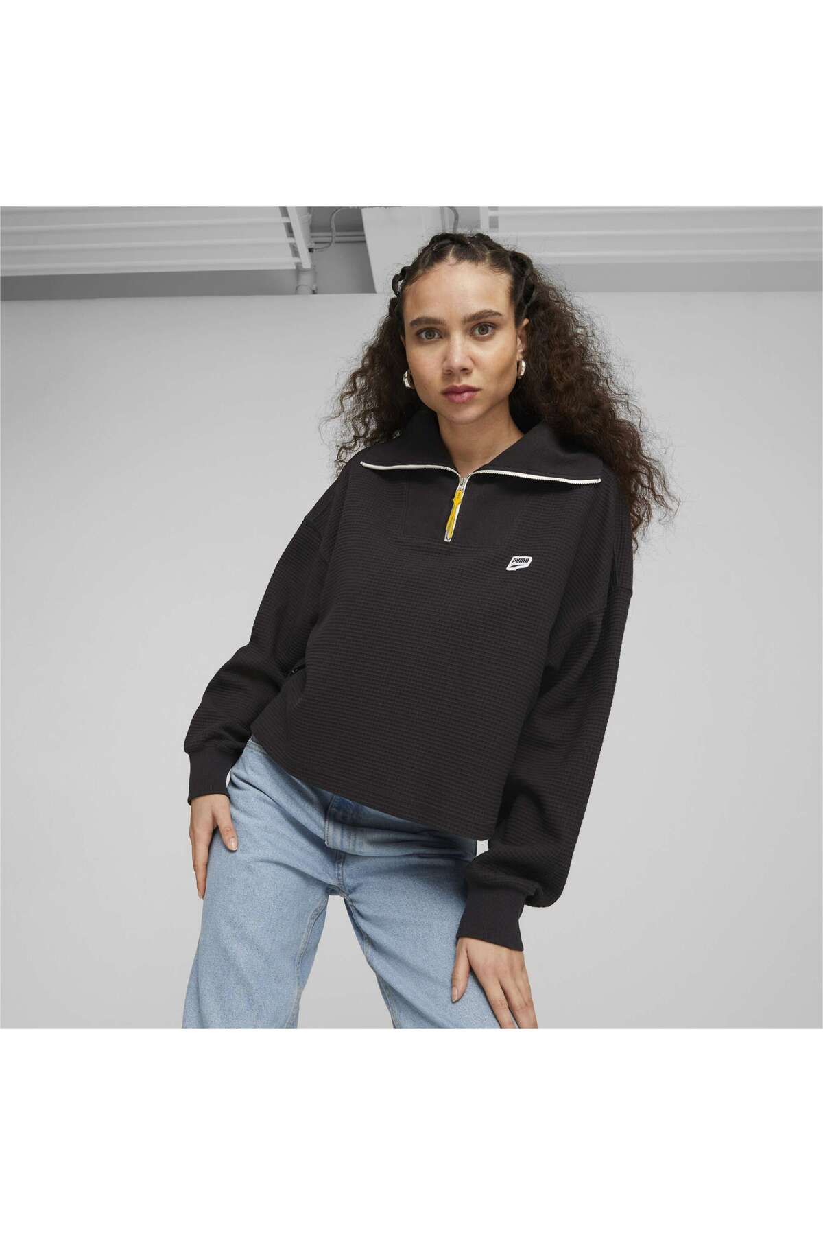 DOWNTOWN Half-Zip Crew  Sweatshirt