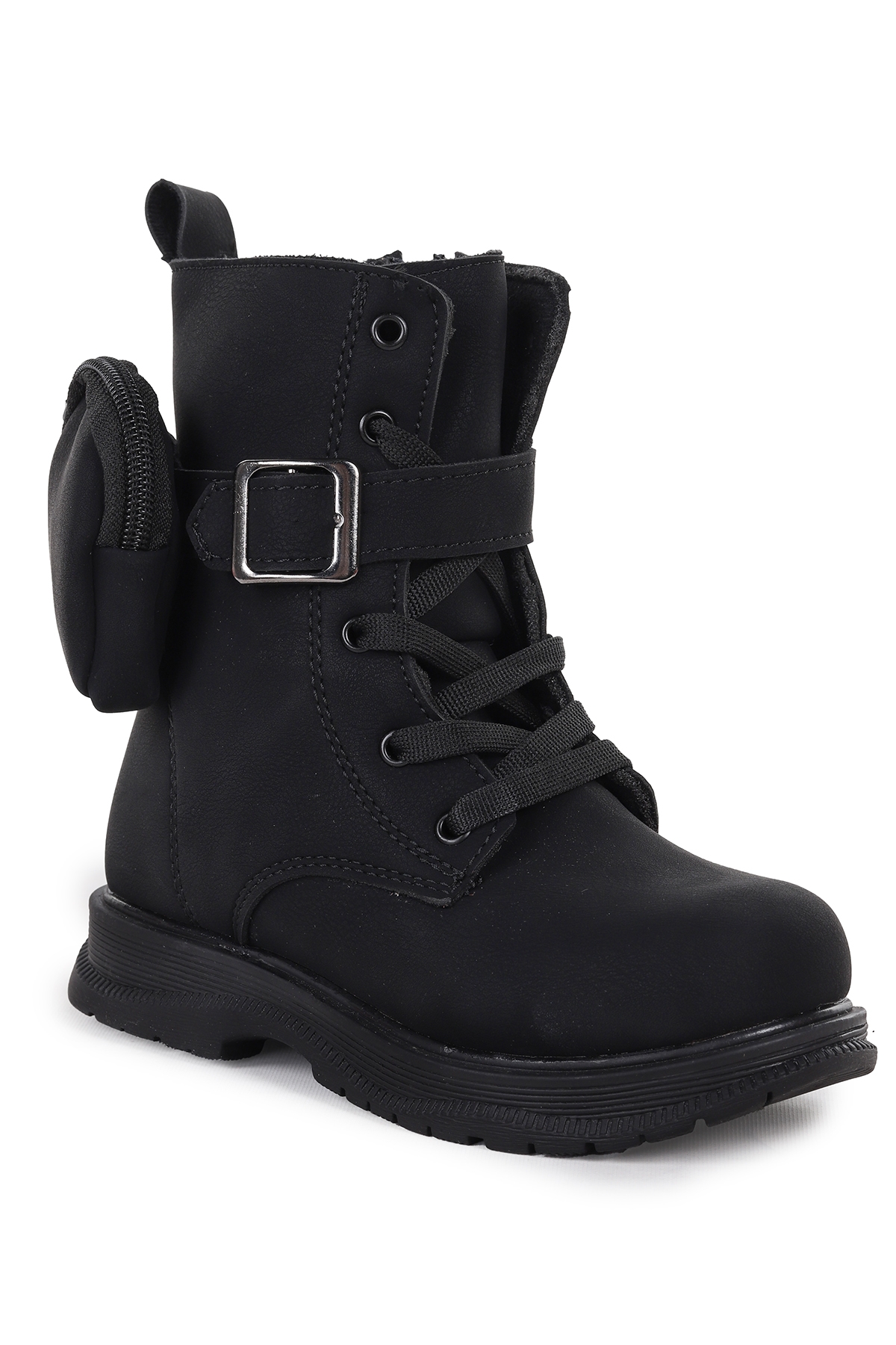 Cloudia Zmrt Fermuarlı Cepli Günlük Kız Çocuk Bot Ayakkabı Siyah - Görsel 5