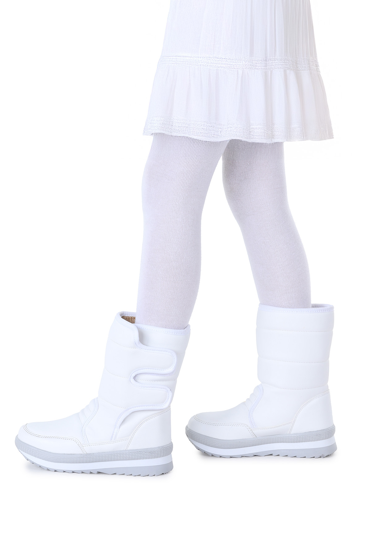 Riko Cırtlı Termo Taban Kız Çocuk Kar Botu Beyaz - Görsel 3