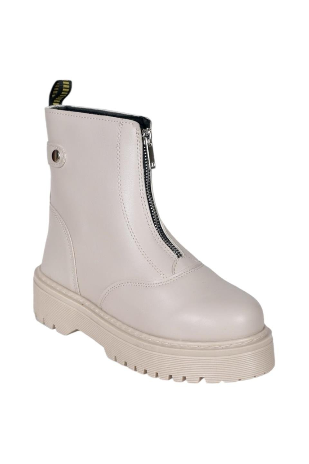 Önden Fermuarlı Kadın Bot BEJ - Görsel 3