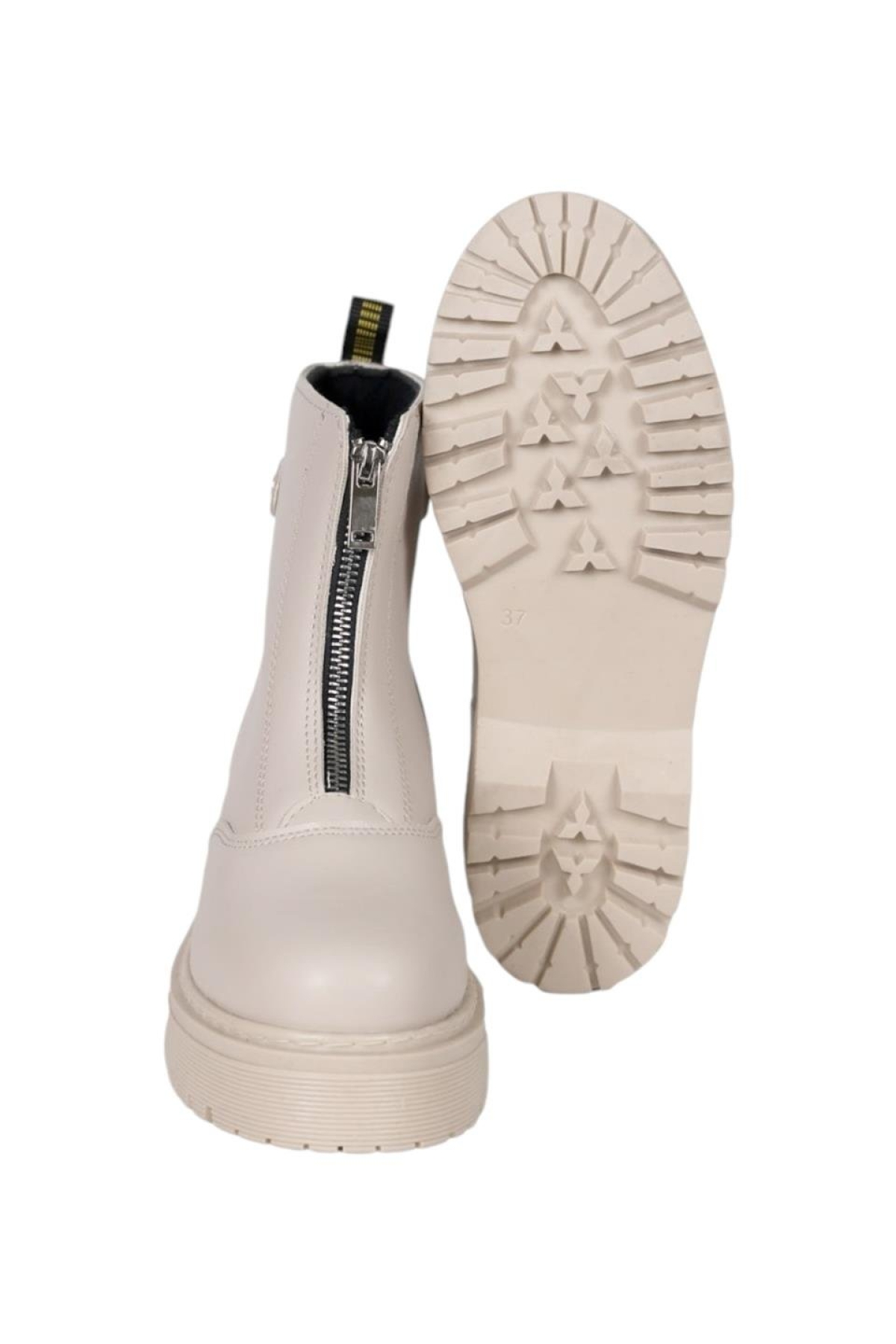 Önden Fermuarlı Kadın Bot BEJ - Görsel 5