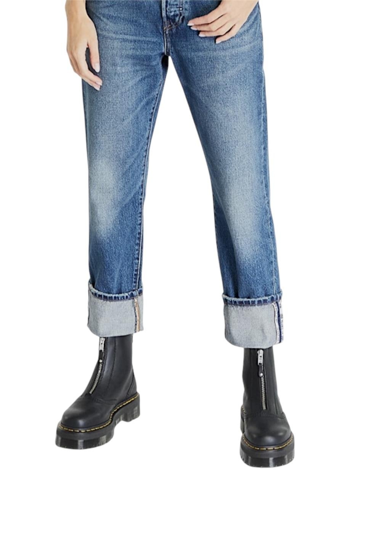 Önden Fermuarlı Kadın Bot SİYAH - Görsel 4