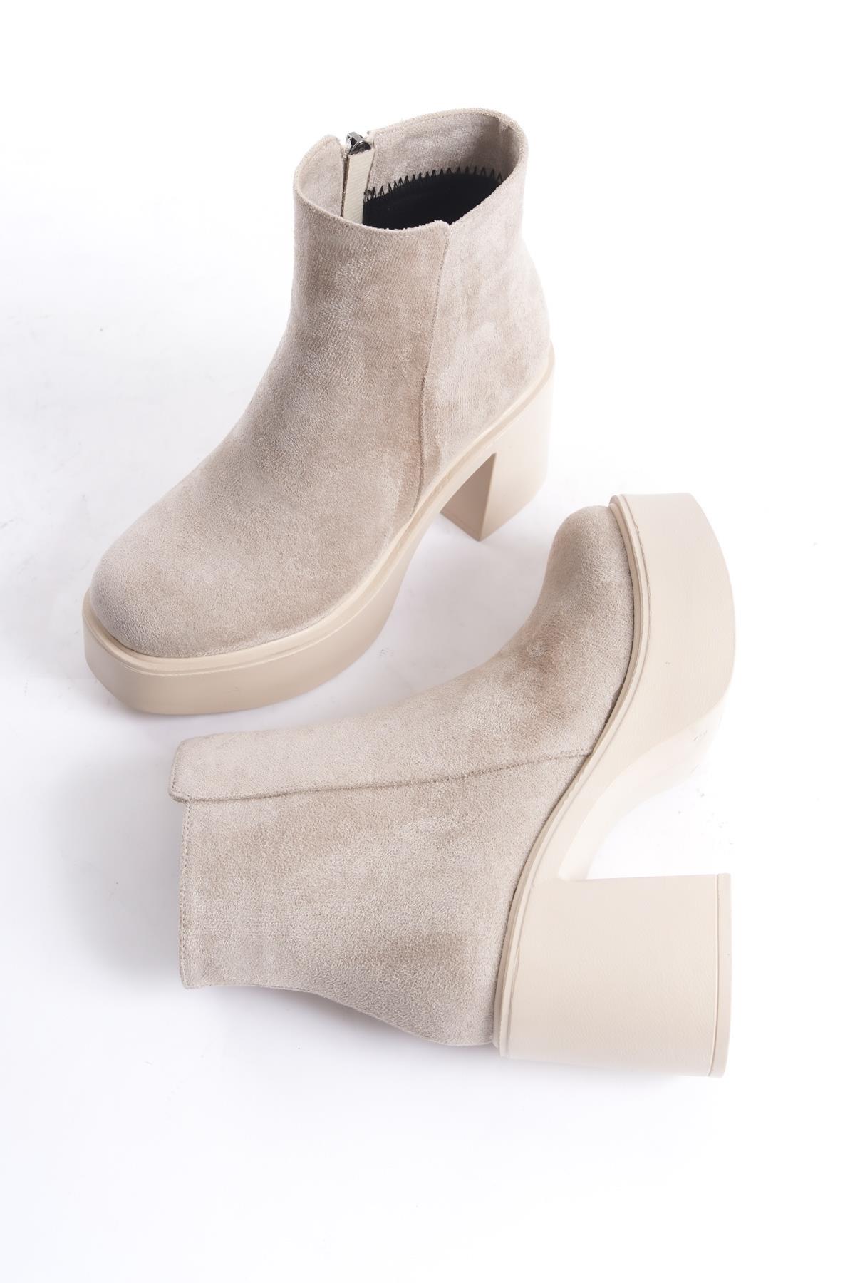 Hancez Ten Süet Yüksek Kalın Platform Topuklu Bot - Görsel 3