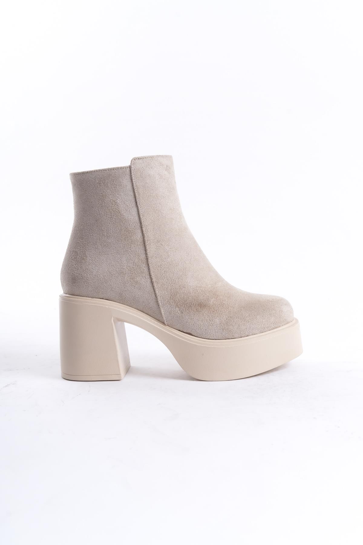 Hancez Ten Süet Yüksek Kalın Platform Topuklu Bot - Görsel 5