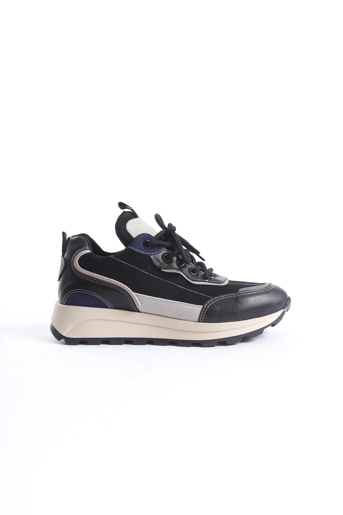 Sersp Siyah Lacivert Sneaker Günlük Hafif Spor Ayakkabı - Görsel 5