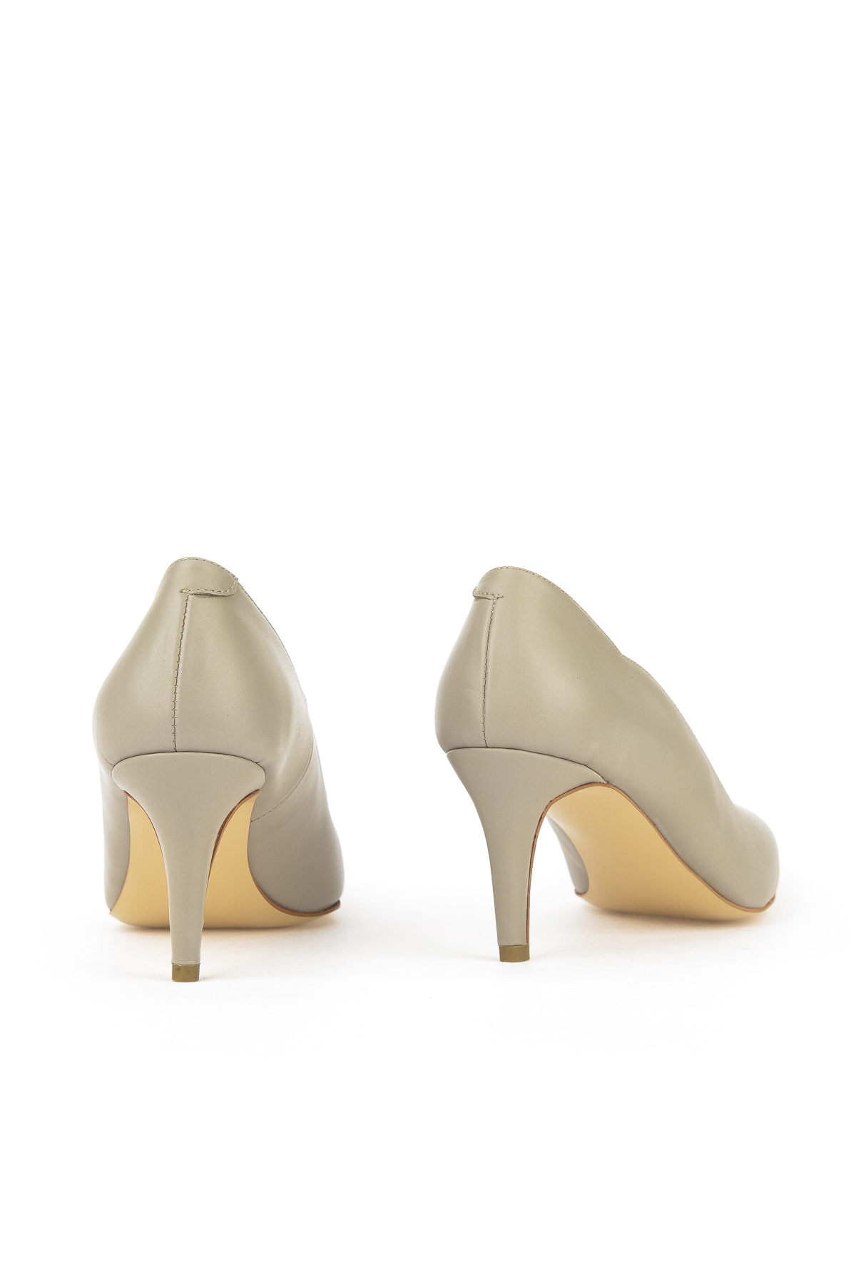 Kadın Hakiki Deri Topuklu Ayakkabı 1431030Z25020 Taş - Görsel 4