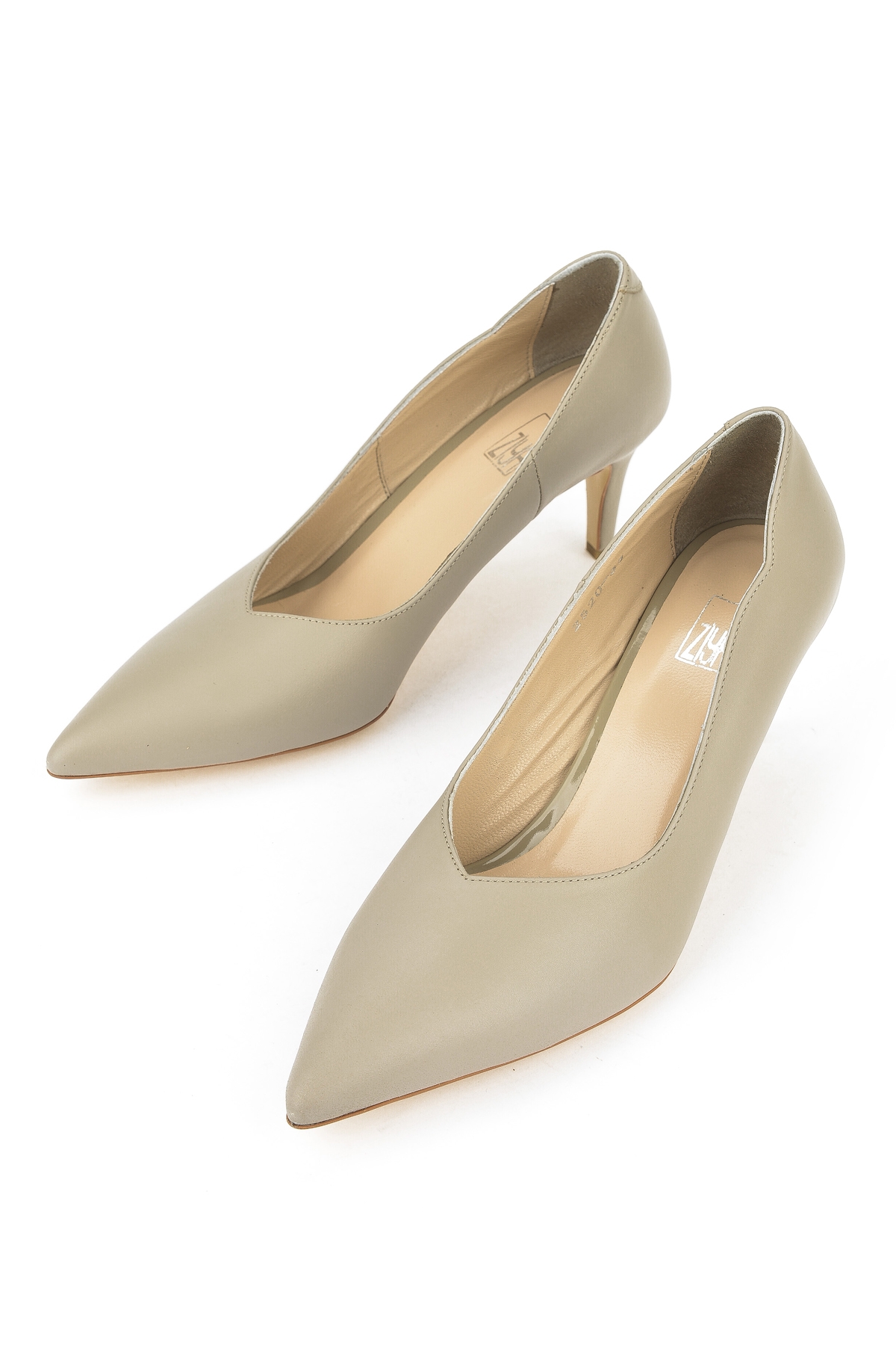 Kadın Hakiki Deri Topuklu Ayakkabı 1431030Z25020 Taş - Görsel 6