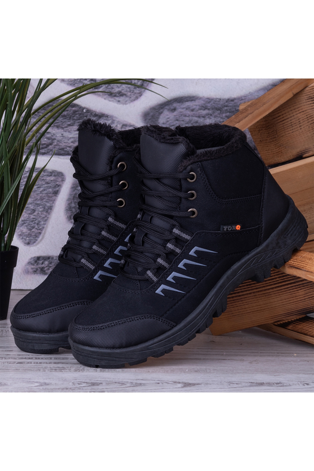 Loft Kışlık Fermuarlı Erkek Bot İçi Tüylü Bot Siyah - Görsel 3