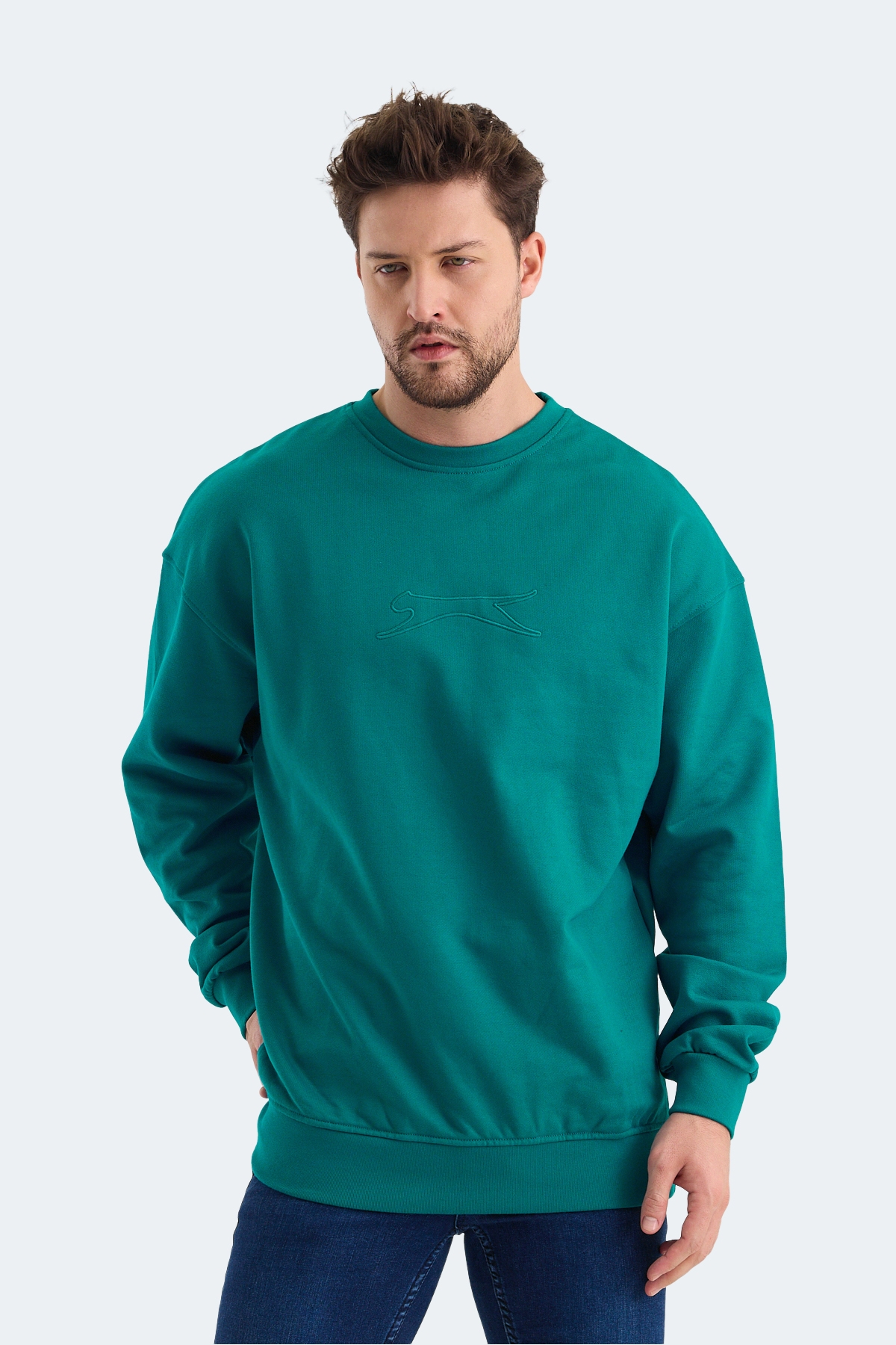 VADIK OVERSIZE Erkek Sweatshirt Petrol