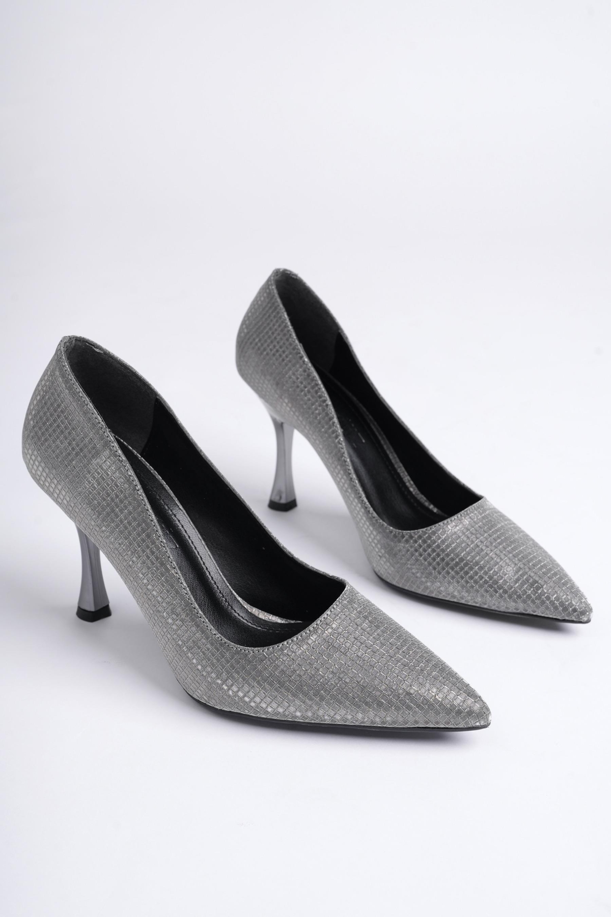YOWEL Garantili Sivri Burun Kadın Topuklu Stiletto Ayakkabı - Görsel 4