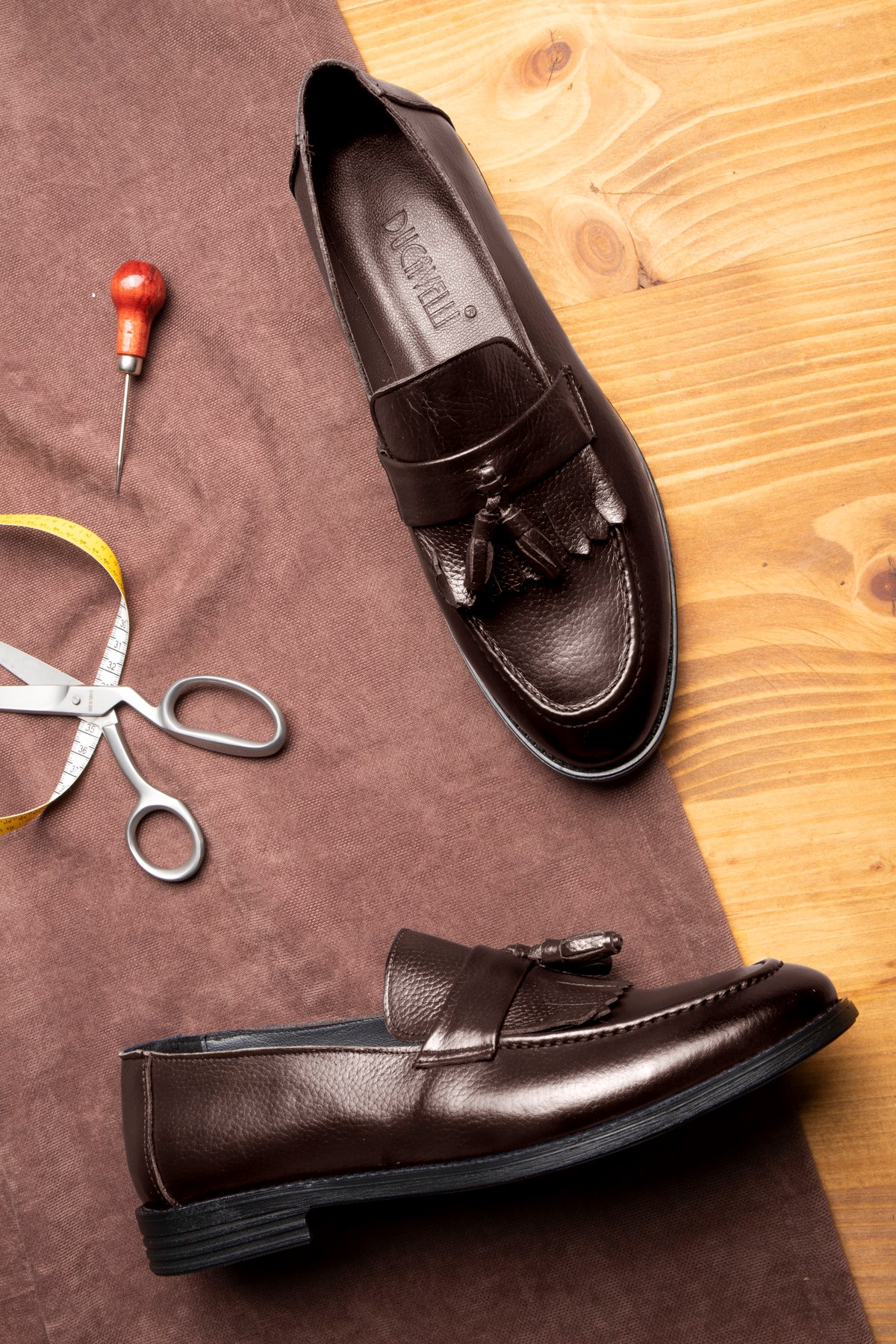 Tassel Hakiki Deri Erkek Klasik Ayakkabı, Loafer Klasik Ayakkabı, Makosen Ayakkabı - Görsel 6