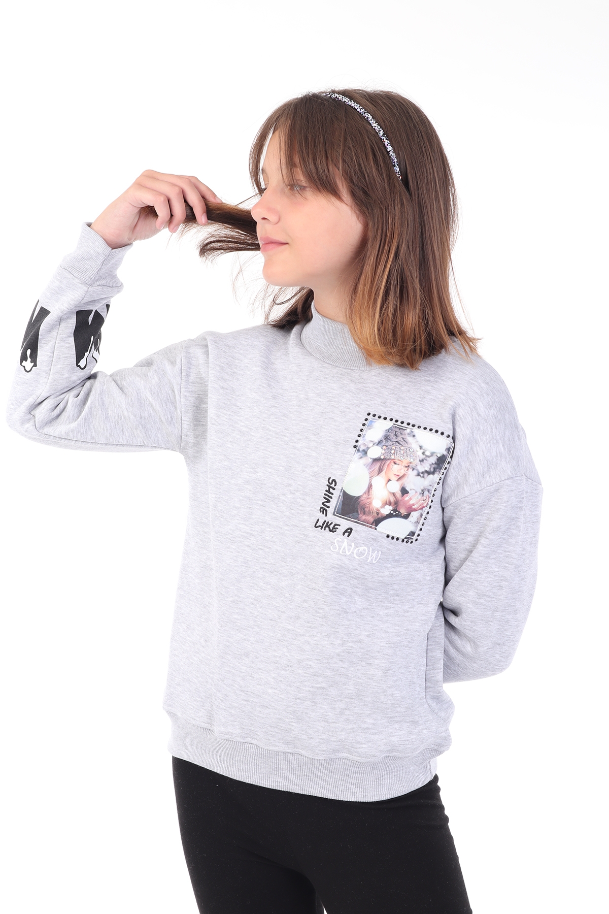 Toontoy Kız Çocuk Baskılı Nakışlı Sweatshirt