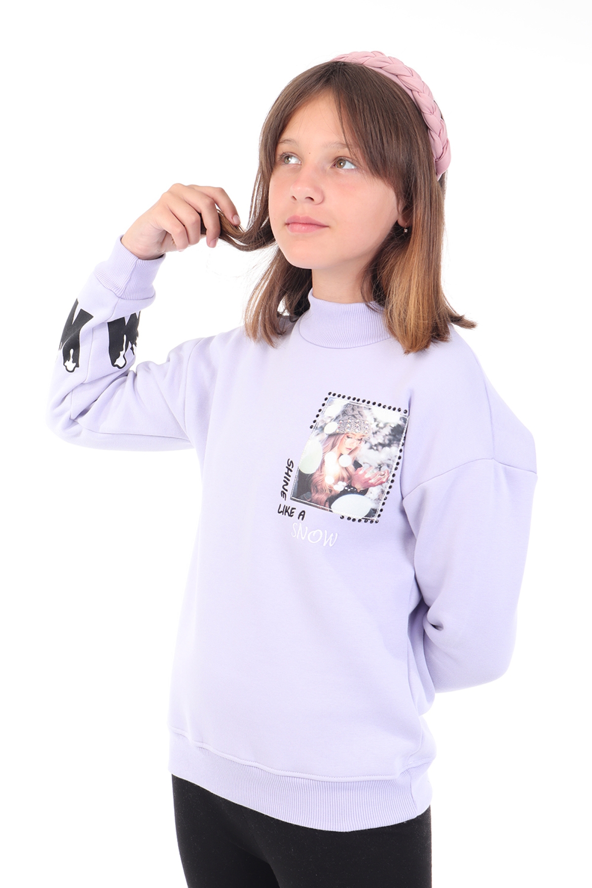 Toontoy Kız Çocuk Baskılı Nakışlı Sweatshirt