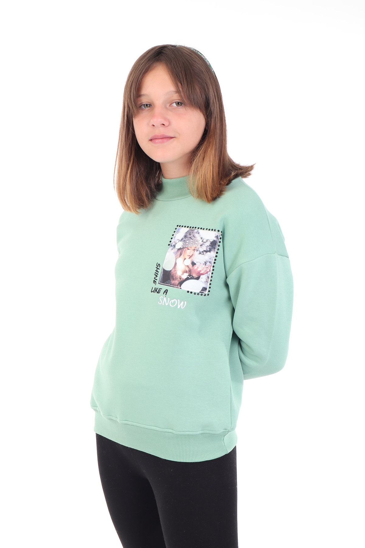 Toontoy Kız Çocuk Baskılı Nakışlı Sweatshirt