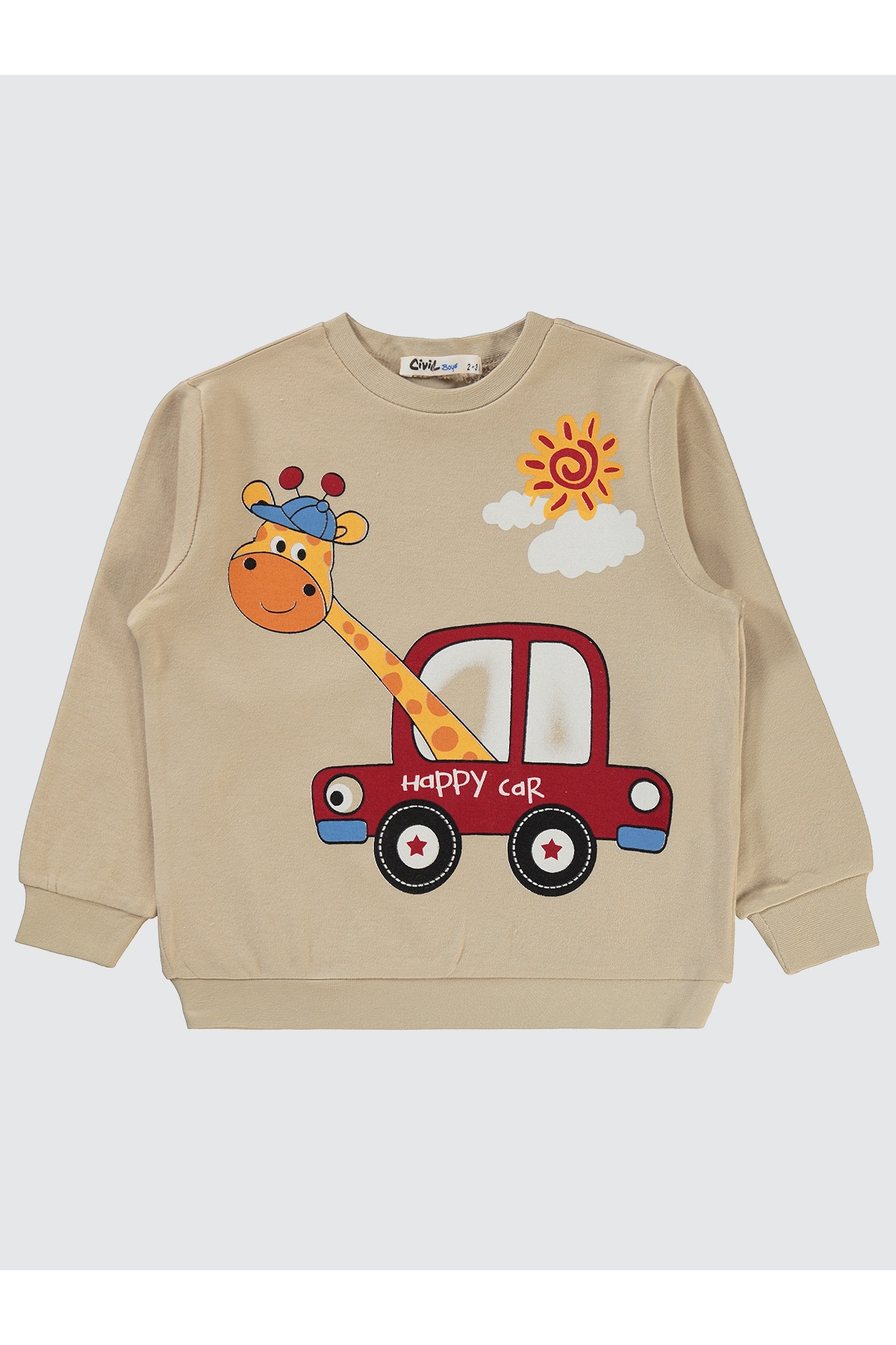 Erkek Çocuk Sweatshirt 2-5 Yaş  Yulaf Sütü