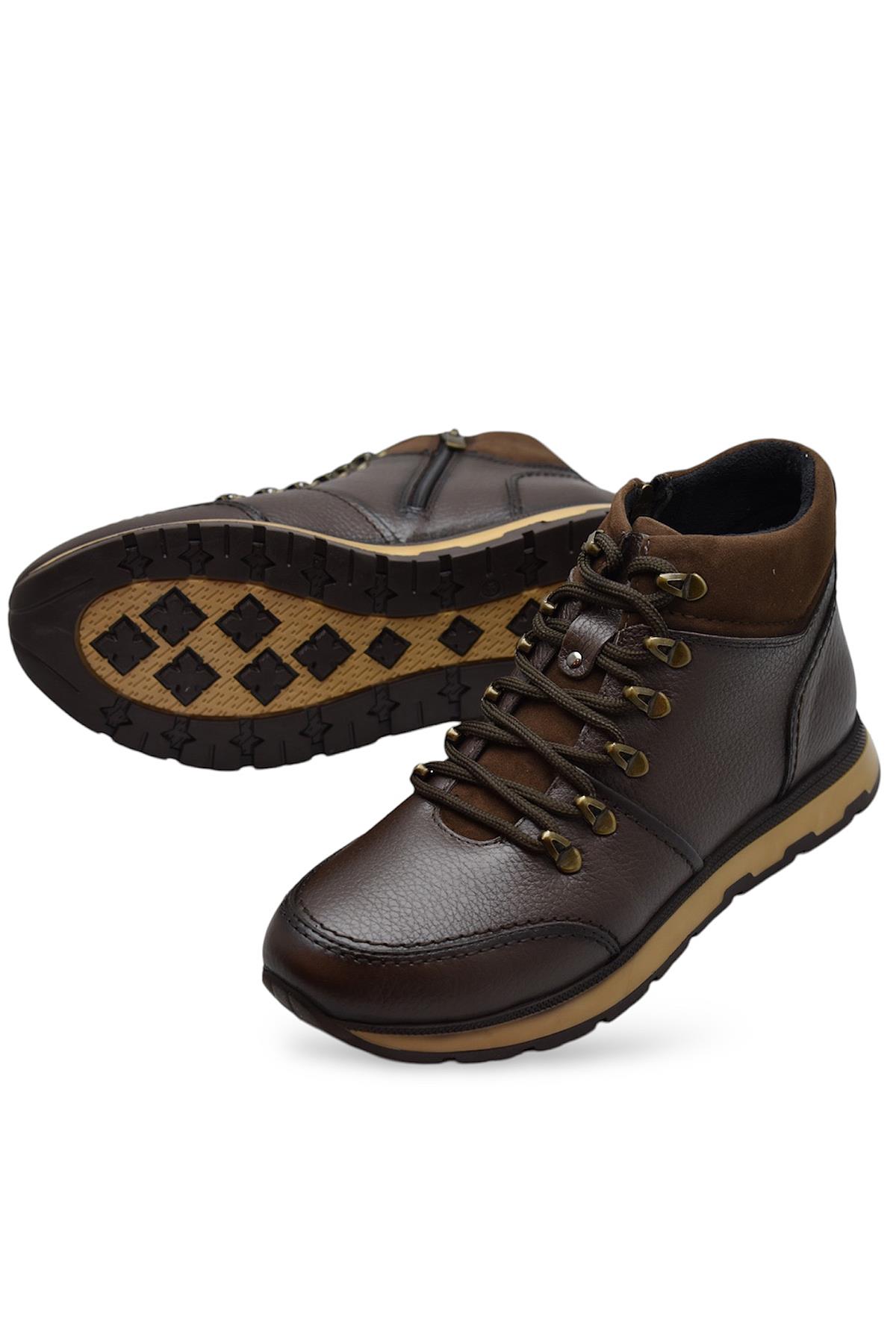 1814 Tam Ortopedik Taban %100 Hakiki Deri Erkek Bot Ayakkabı Kauçuk Kaymaz Taban - Görsel 3