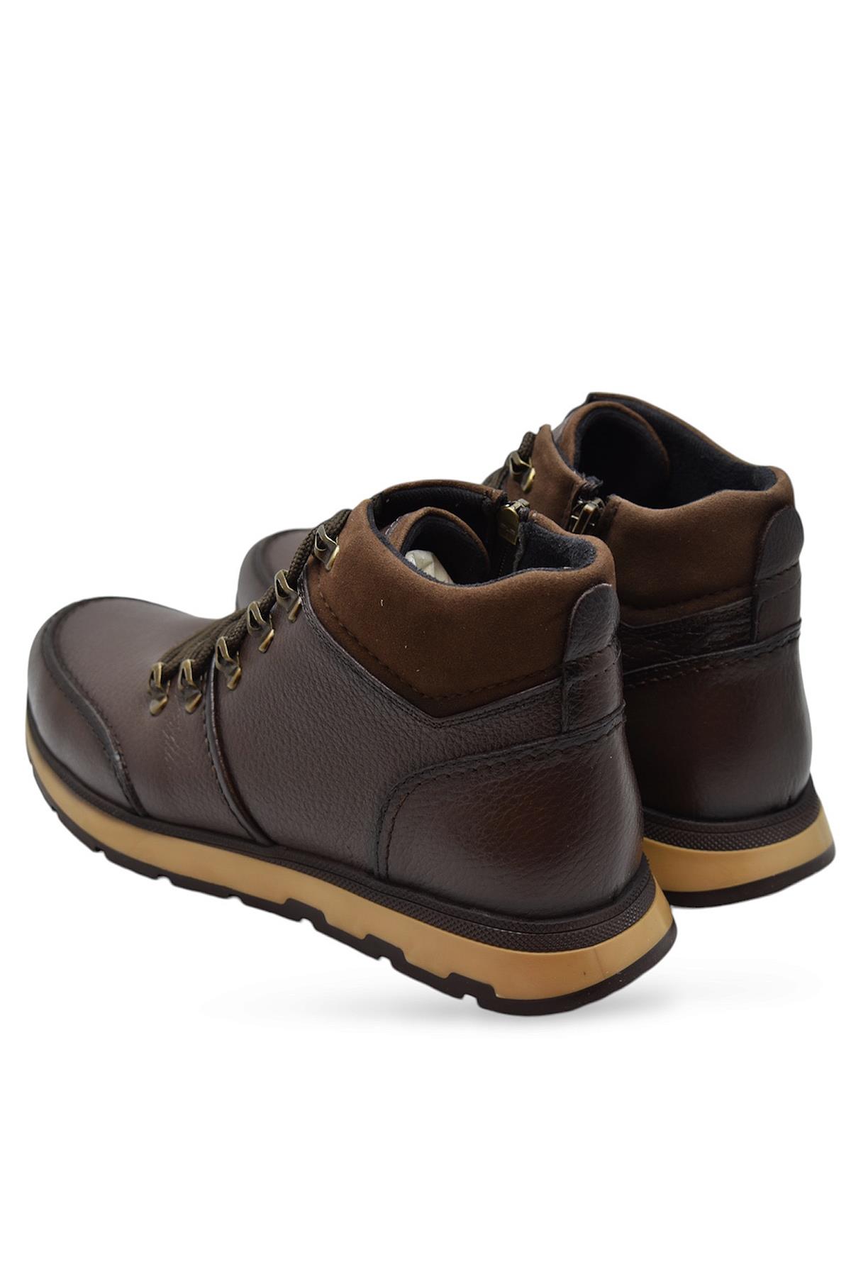1814 Tam Ortopedik Taban %100 Hakiki Deri Erkek Bot Ayakkabı Kauçuk Kaymaz Taban - Görsel 5