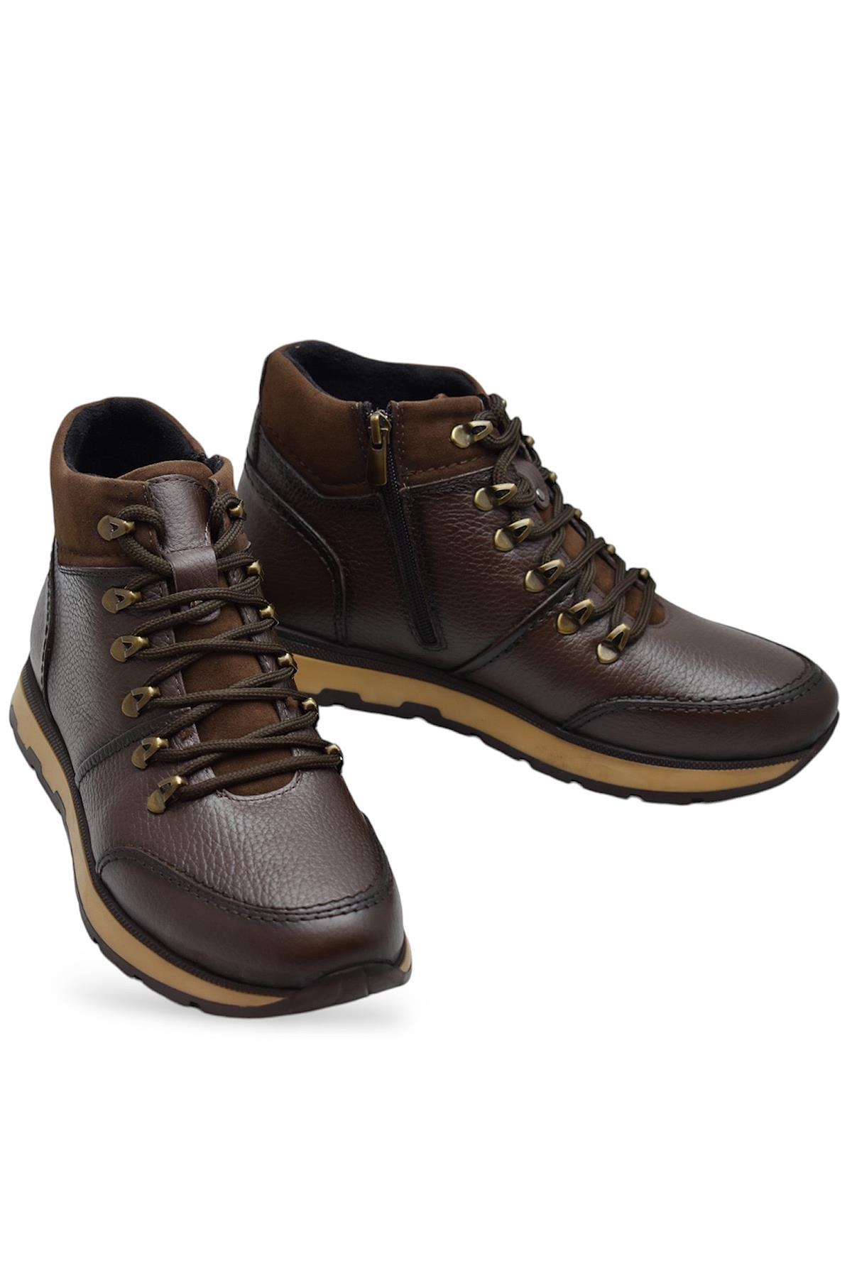 1814 Tam Ortopedik Taban %100 Hakiki Deri Erkek Bot Ayakkabı Kauçuk Kaymaz Taban - Görsel 6