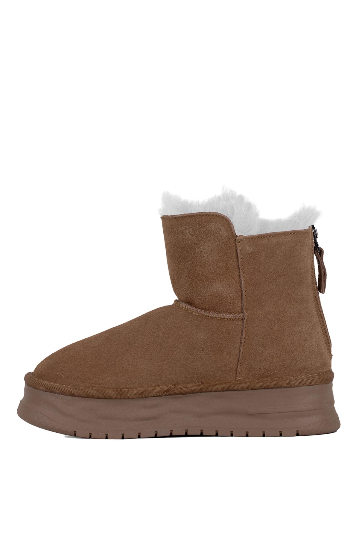 24K156-2 Kadın Düz Bot Camel - Görsel 4