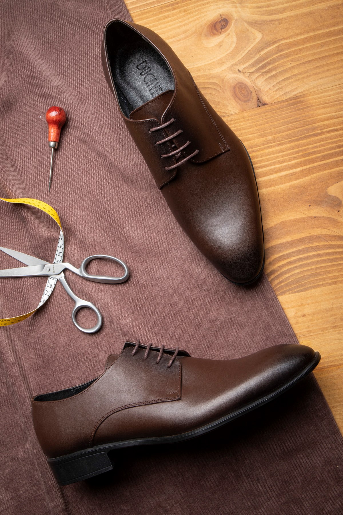 Suit Hakiki Deri Erkek Klasik Ayakkabı, Derby Klasik Ayakkabı, Bağcıklı Klasik Ayakkabı - Görsel 5