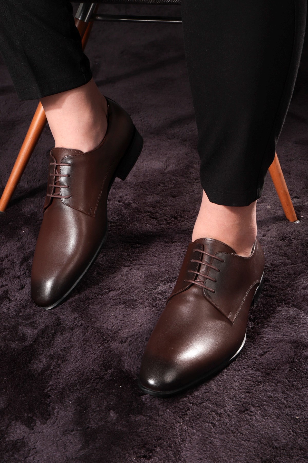 Suit Hakiki Deri Erkek Klasik Ayakkabı, Derby Klasik Ayakkabı, Bağcıklı Klasik Ayakkabı - Görsel 6