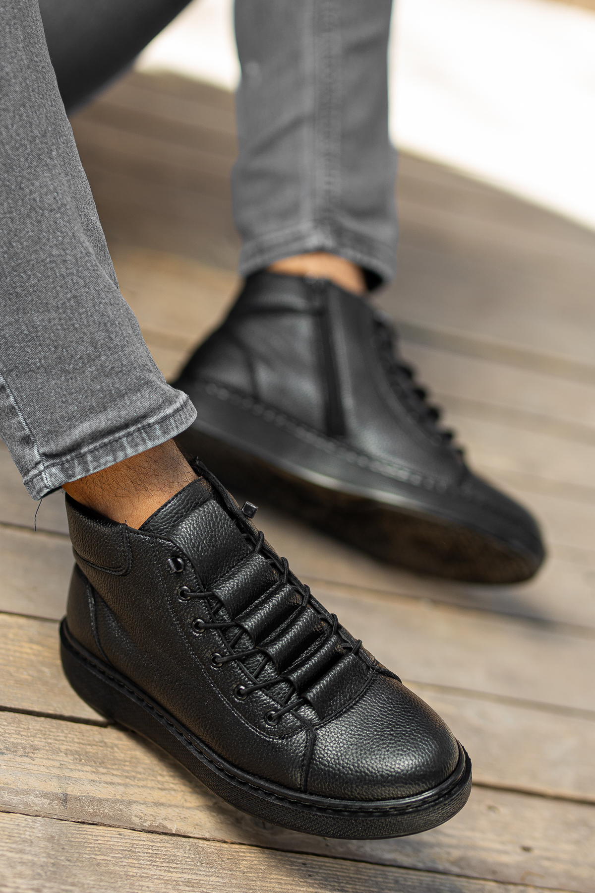 Daxtors Daxtors Siyah Garantili D840 Günlük Ortopedik Soğuk Geçirmez Erkek Bot Flo'da! Siyah - 6. görsel