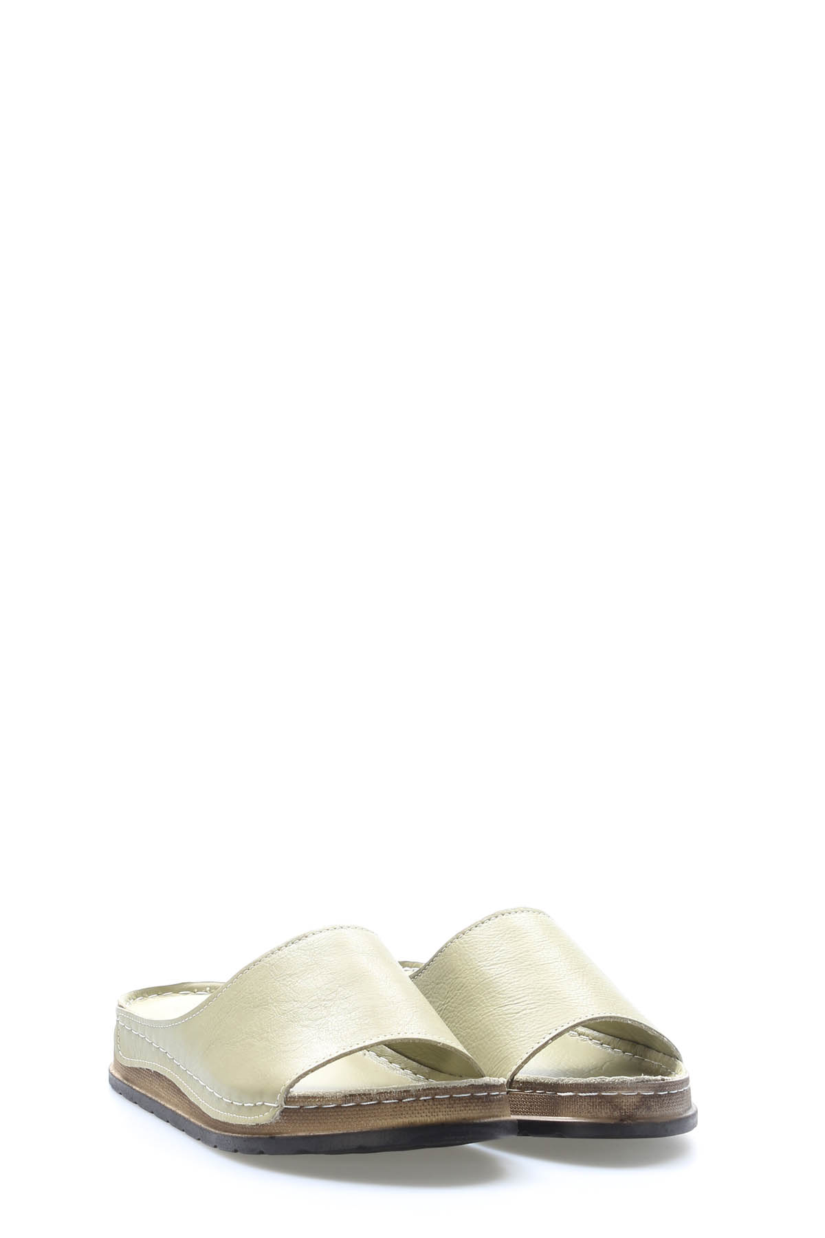 Hakiki Deri Kadın Dolgu Topuk Terlik 972ZA309 - Görsel 5