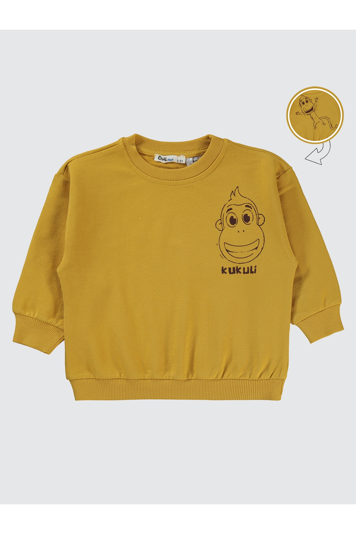 Erkek Çocuk Sweatshirt 2-5 Yaş Hardal