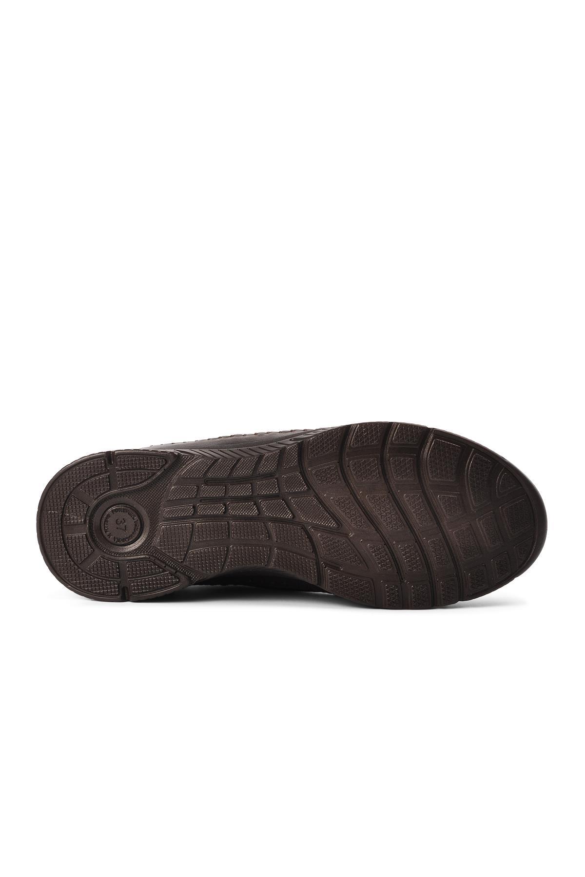 29423 Laden Kahve Hakiki Deri Kadın Günlük Ayakkabı - Görsel 6