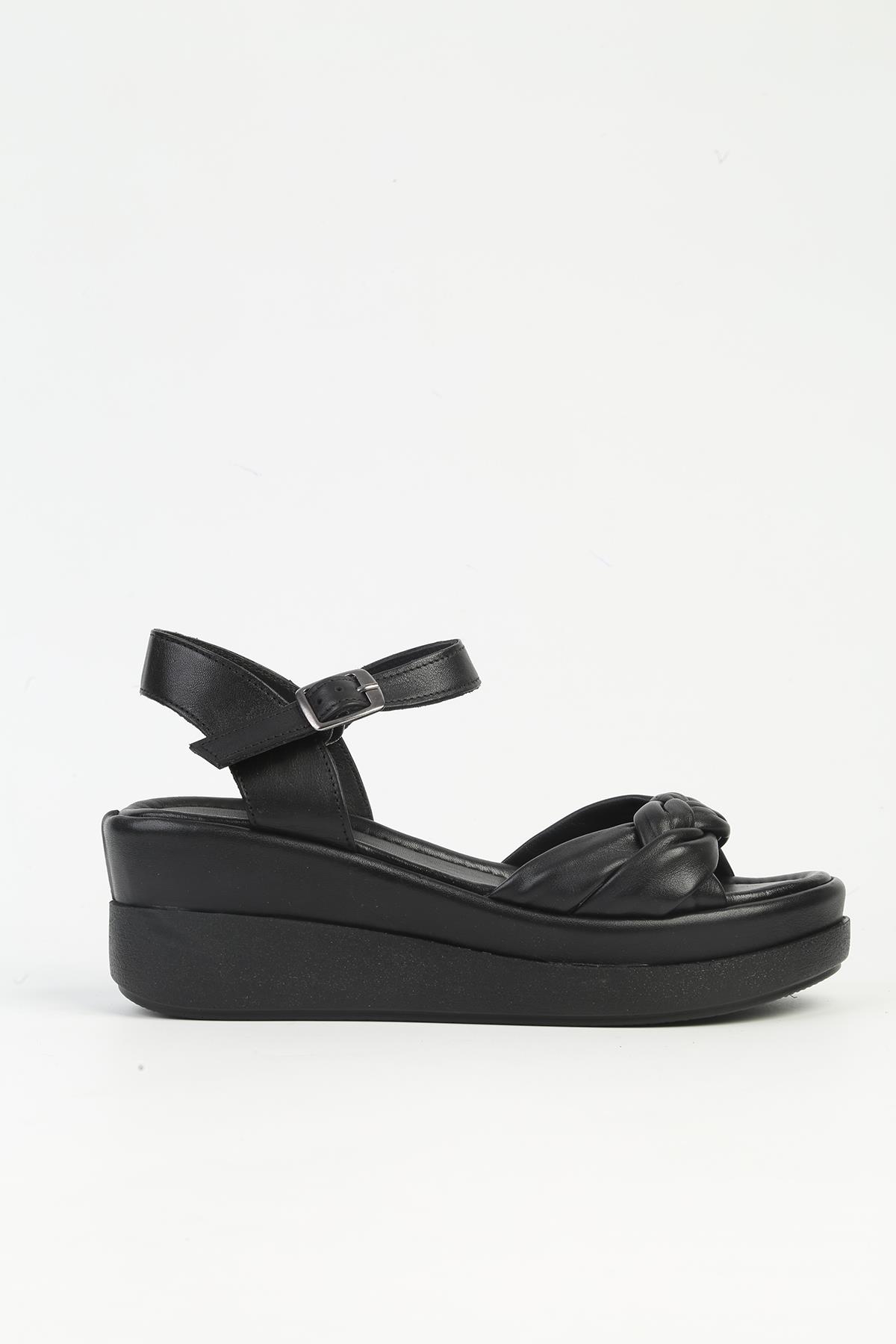 Siyah Kadın Deri Topuklu Ayakkabı PCK-5020 - Görsel 2