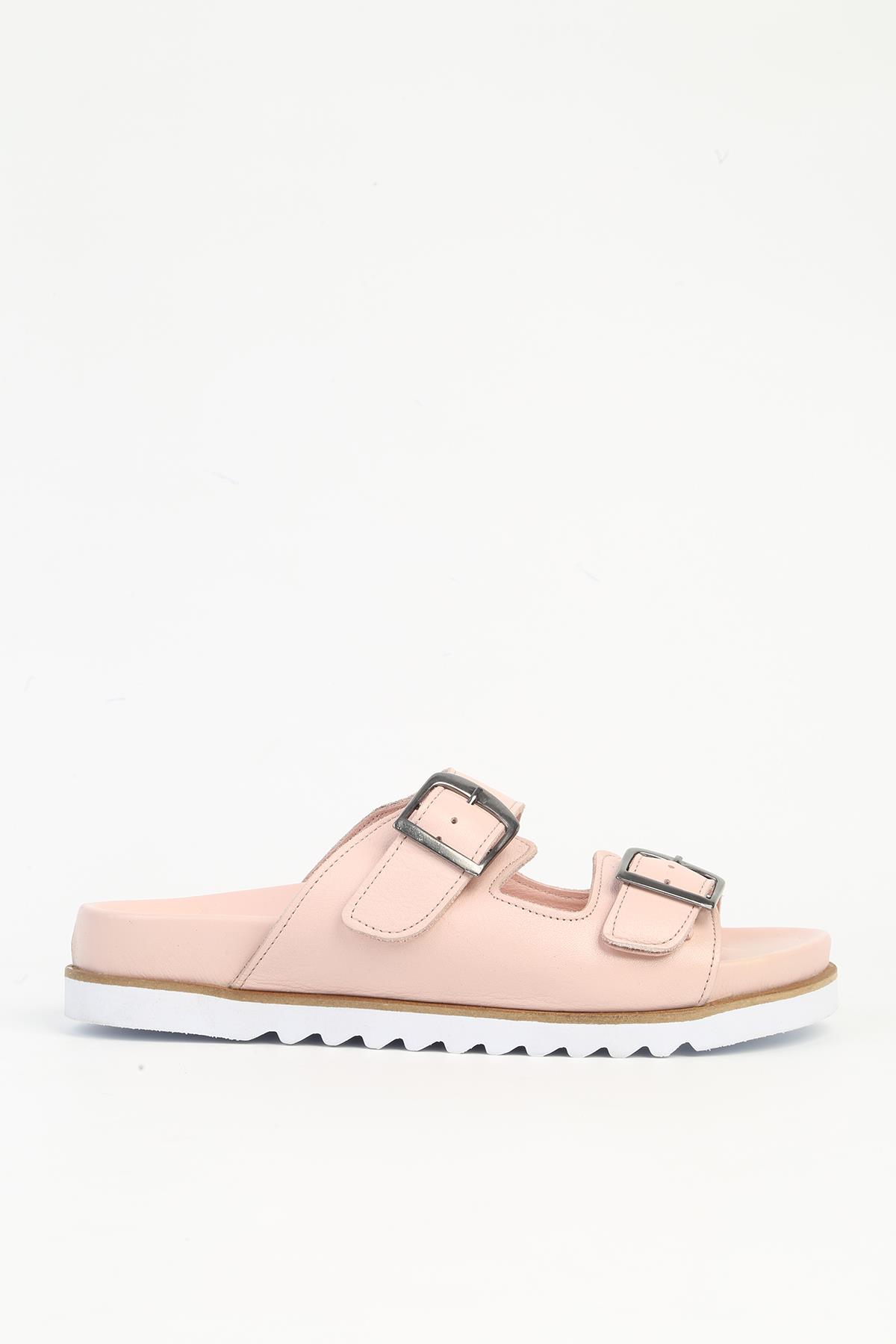 Pembe Kadın Deri Terlik PCK-5013 - Görsel 2