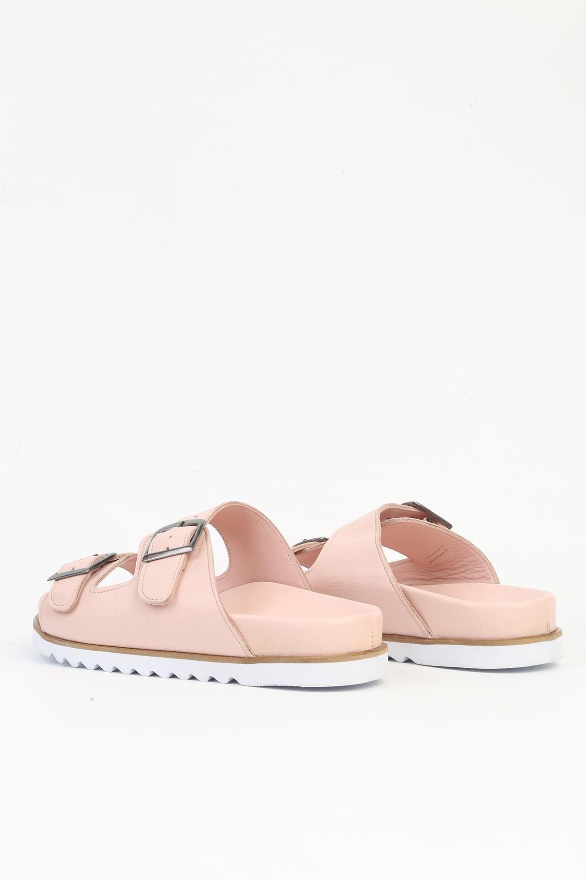 Pembe Kadın Deri Terlik PCK-5013 - Görsel 4