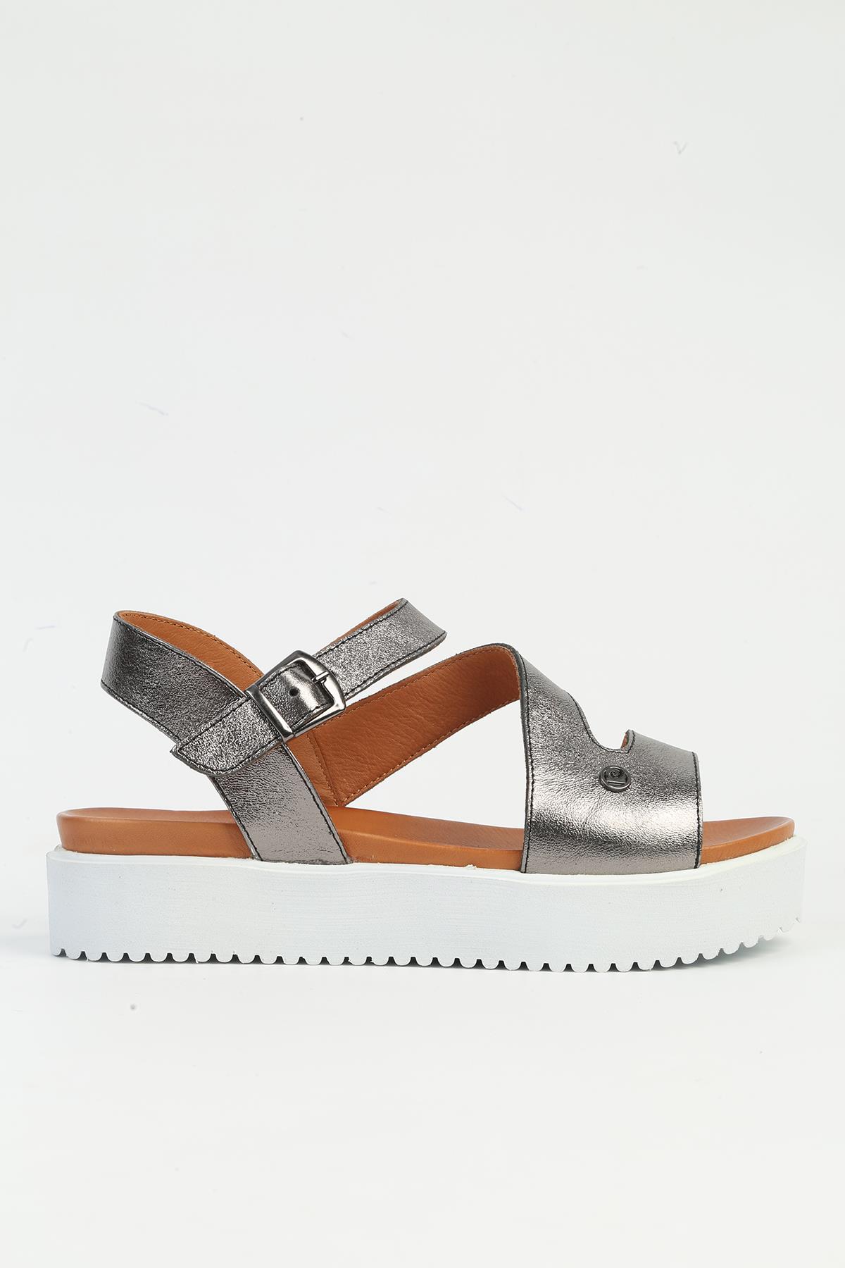 Platin Kadın Deri Sandalet PCK-5003 - Görsel 2