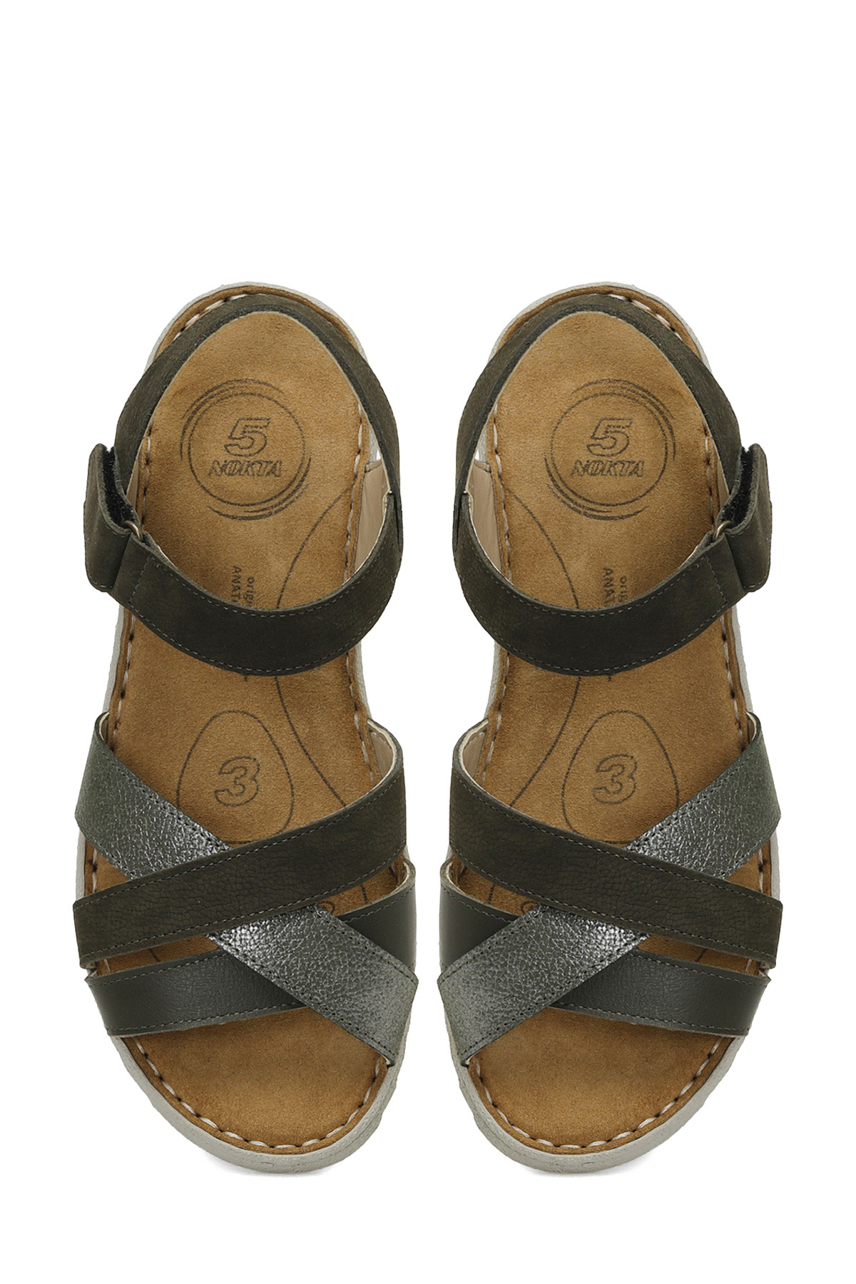 105502.Z5FX Haki Kadın Comfort Sandalet - Görsel 5