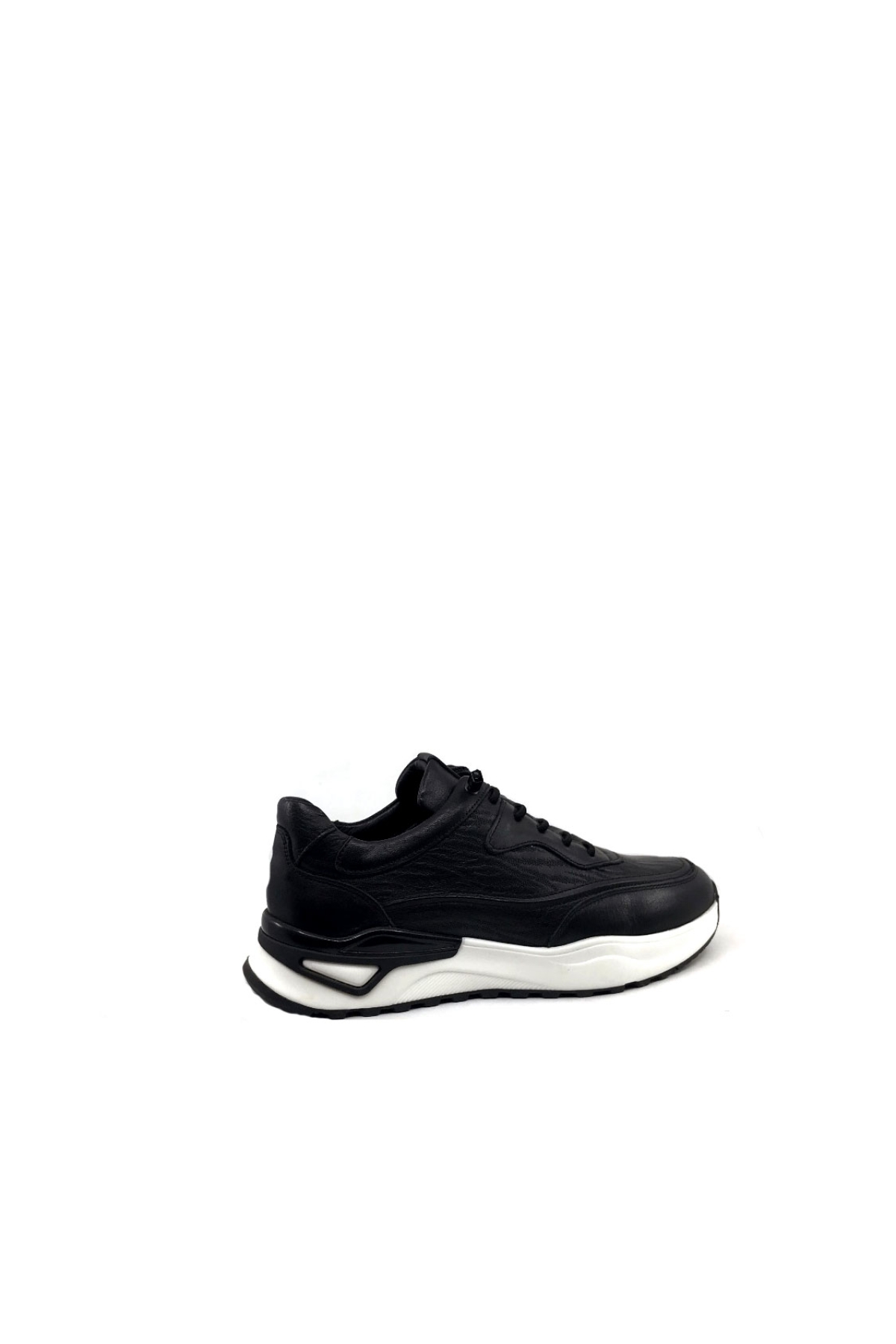 1003 Hakiki Deri Siyah Erkek Casual Ayakkabı - Görsel 6