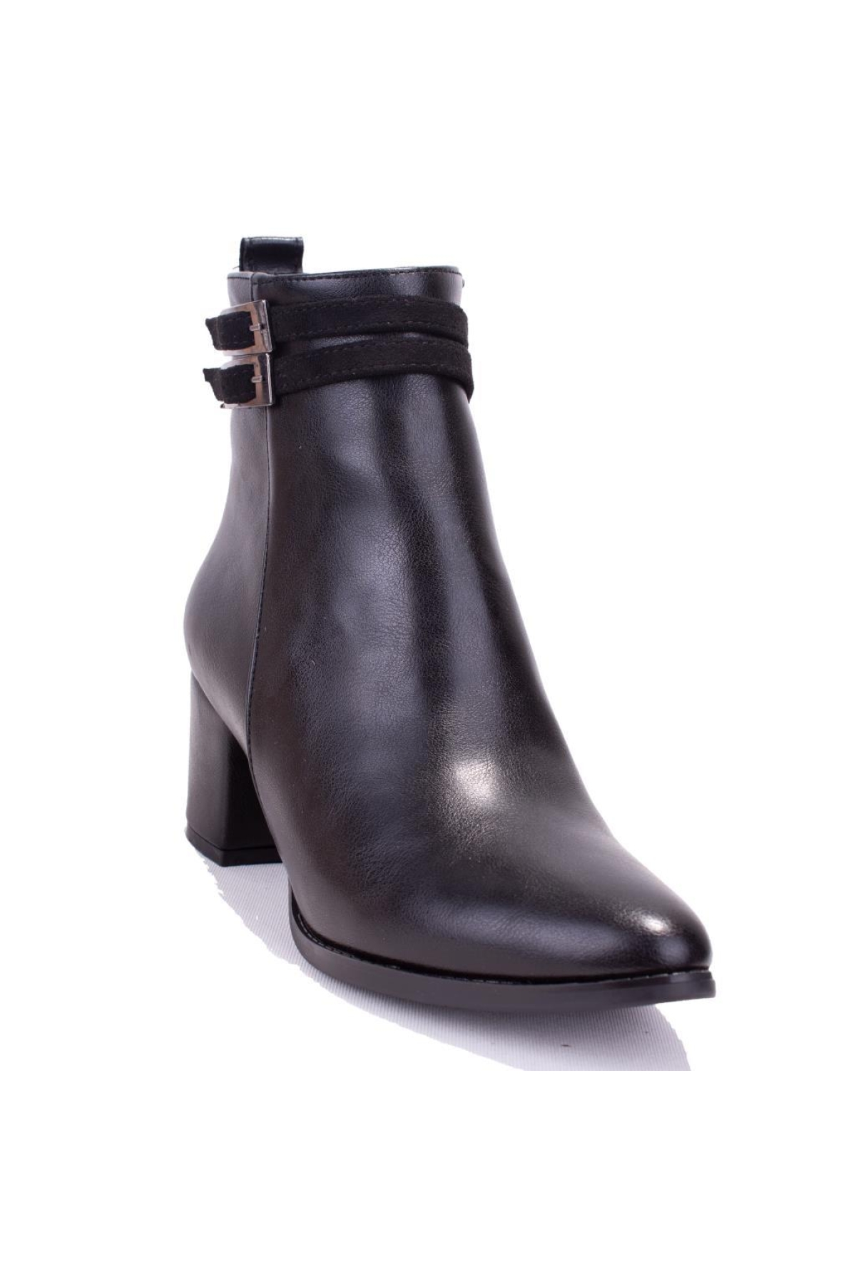 DZA07-928565 Siyah Klasik Topuklu Kadın Bot - Görsel 3