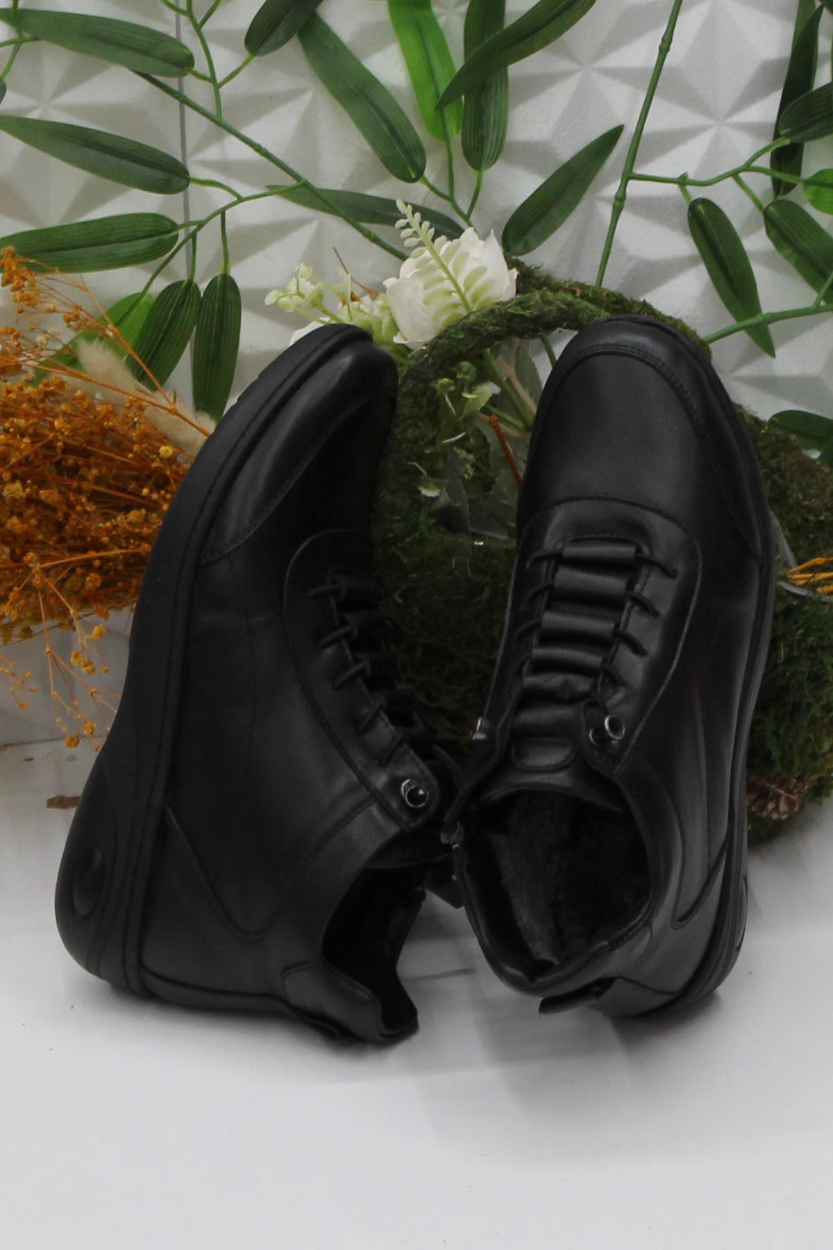 42848 Siyah Rahat Yumuşak Orijinal Hakiki Deri Kadın Bot - Görsel 6