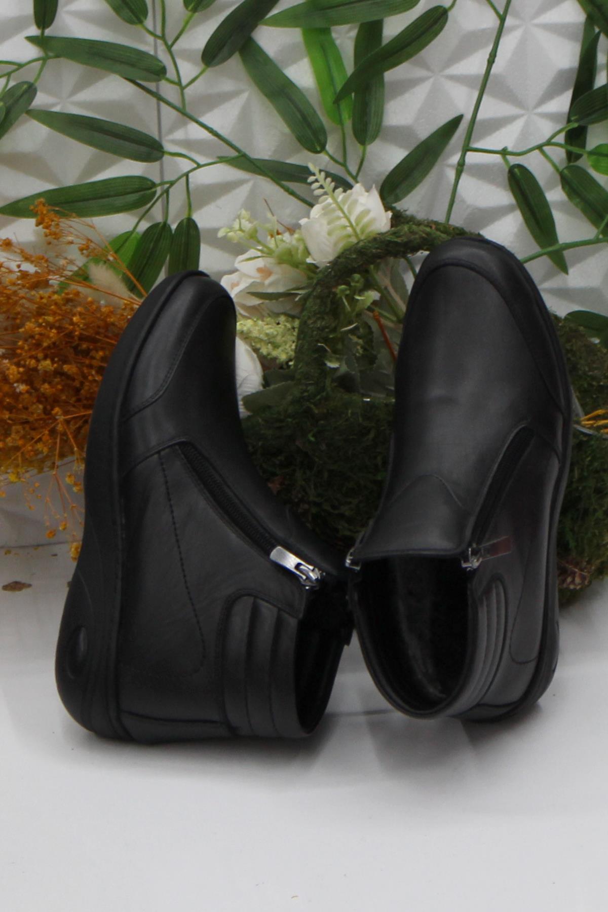 42849 Siyah Rahat Yumuşak Orijinal Hakiki Deri Kadın Bot - Görsel 6